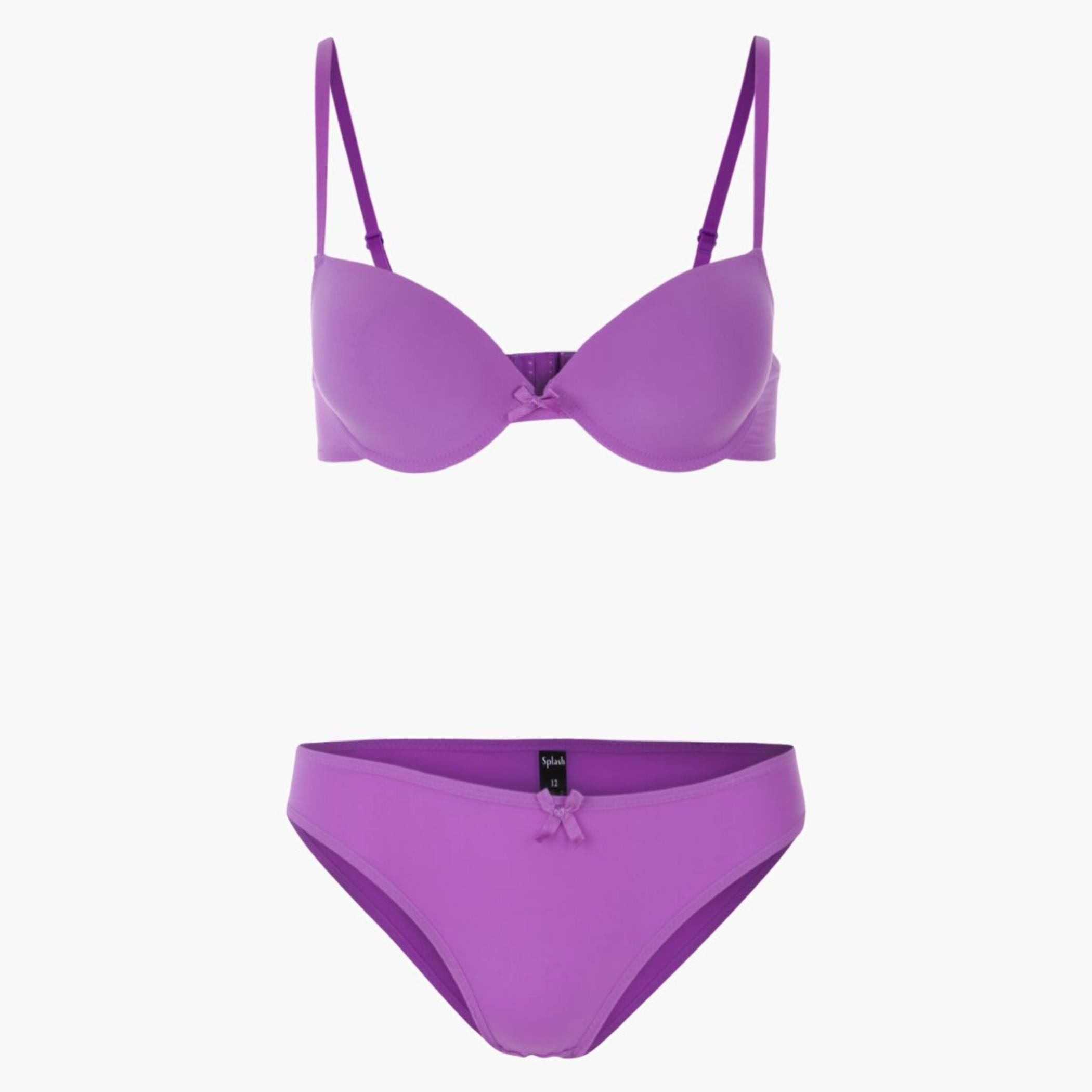 Solid Colour Bra and Panty Set-women-clothing-lingerie-lingeriesets-image-1