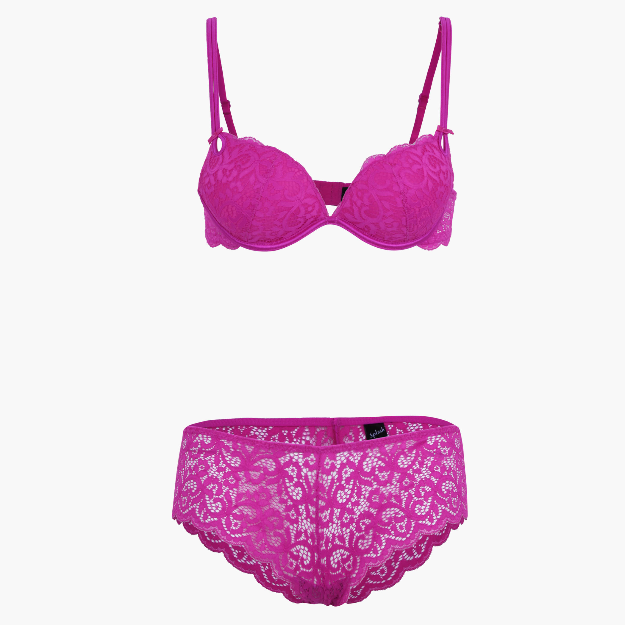 Lace Plunge Bra and Underwear Set-women-clothing-lingerie-lingeriesets-image-1