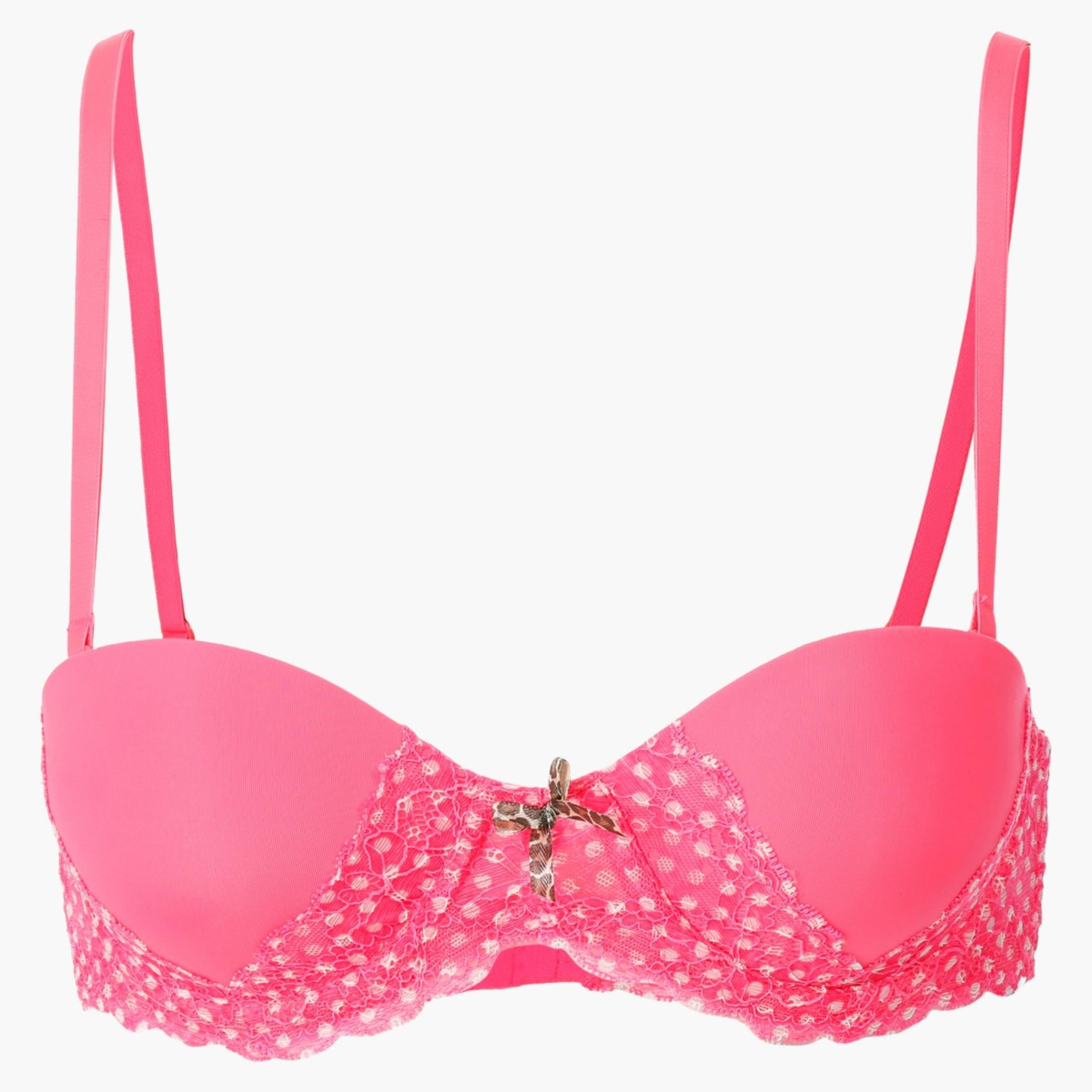 Lace Microfiber Bra with Polka Dot Print-women-clothing-lingerie-bras-image-1