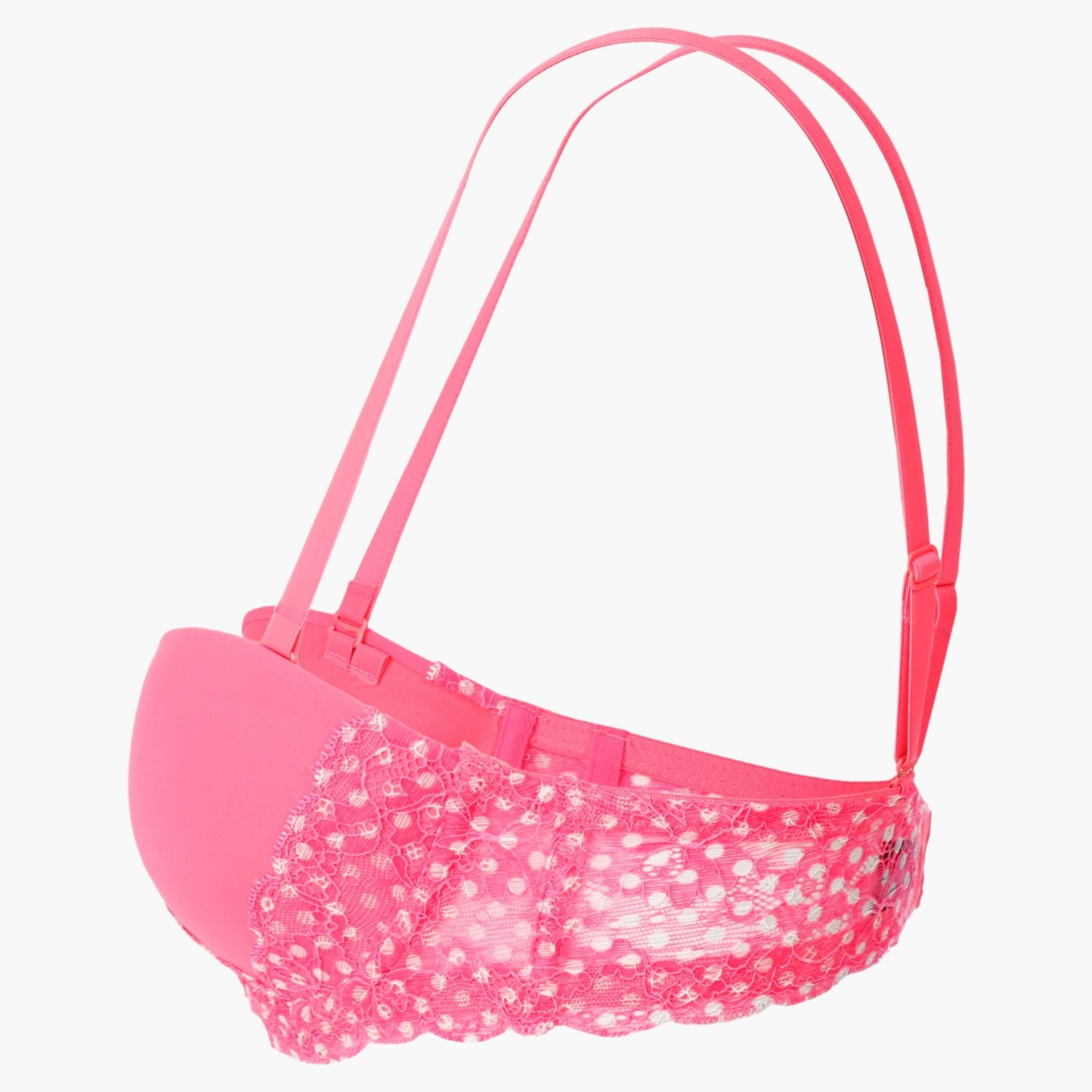 Lace Microfiber Bra with Polka Dot Print-women-clothing-lingerie-bras-image-3
