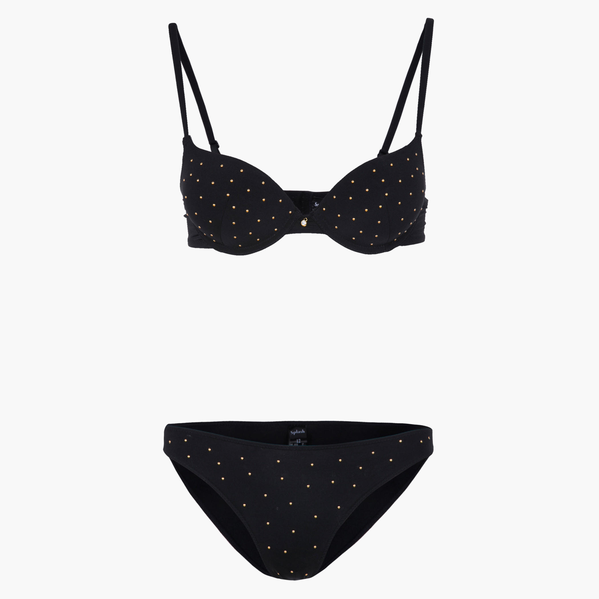 Studded Plunge Bra and Underwear Set-women-clothing-lingerie-lingeriesets-image-4