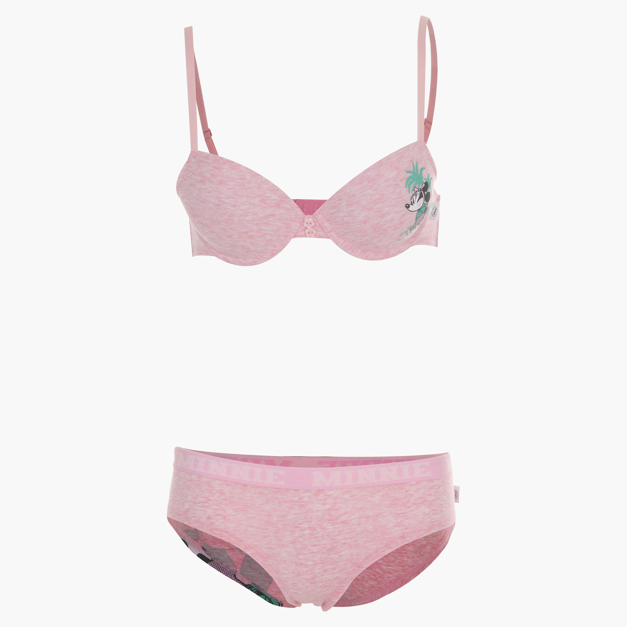 Minnie Mouse Print Padded Bra and Panty Set-women-clothing-lingerie-lingeriesets-image-1