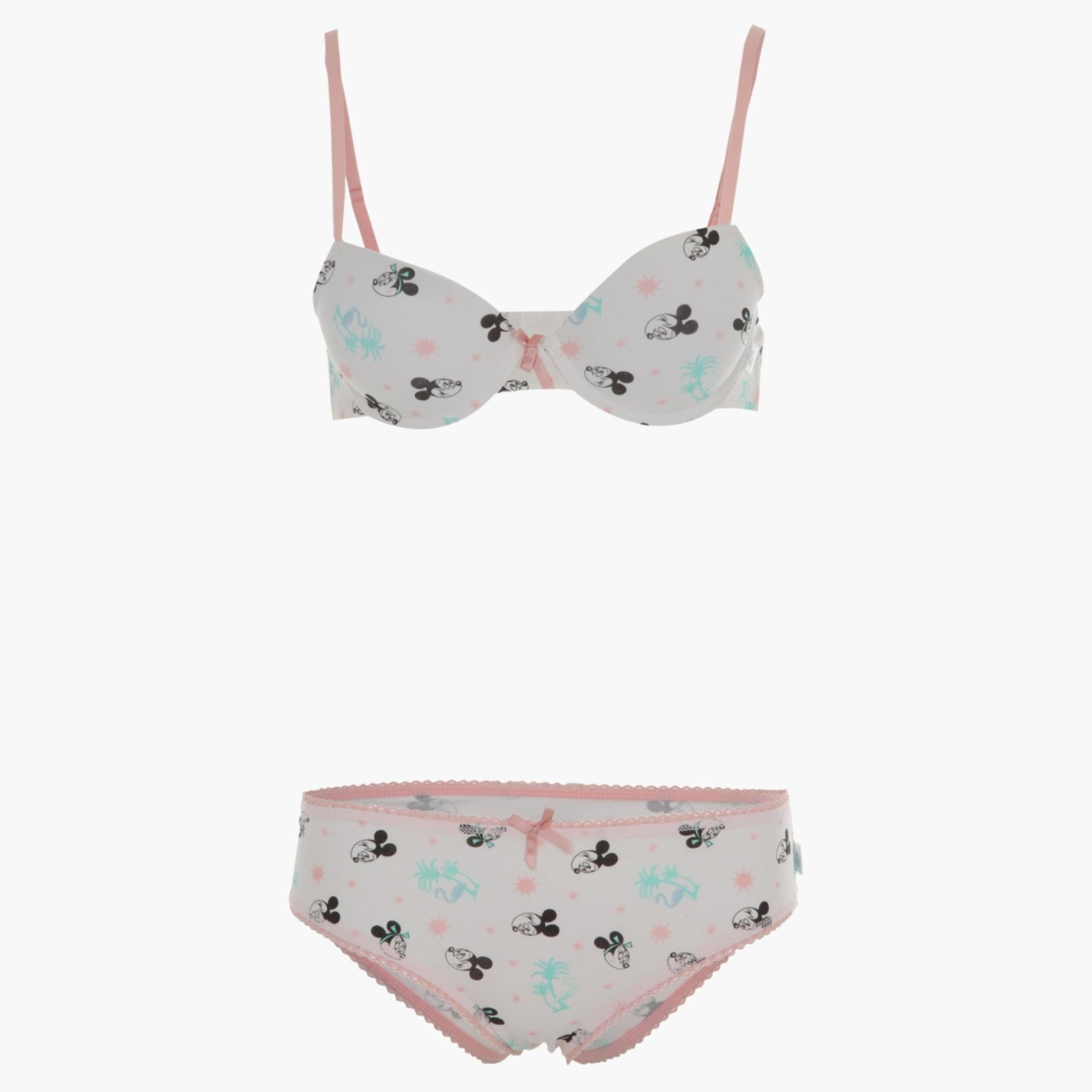 Minnie Mouse Print Padded Bra and Panty Set-women-clothing-lingerie-lingeriesets-image-1