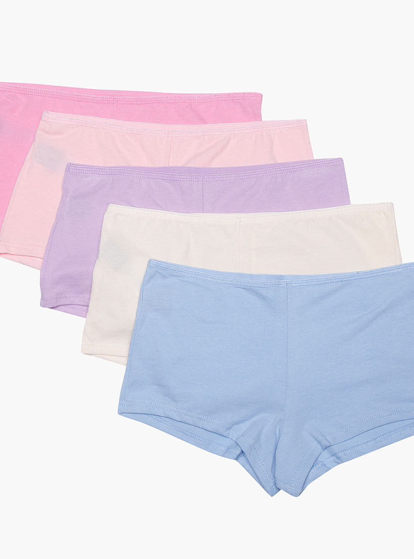 Solid Colour Boxers - Set of 5-women-clothing-lingerie-panties-image-3