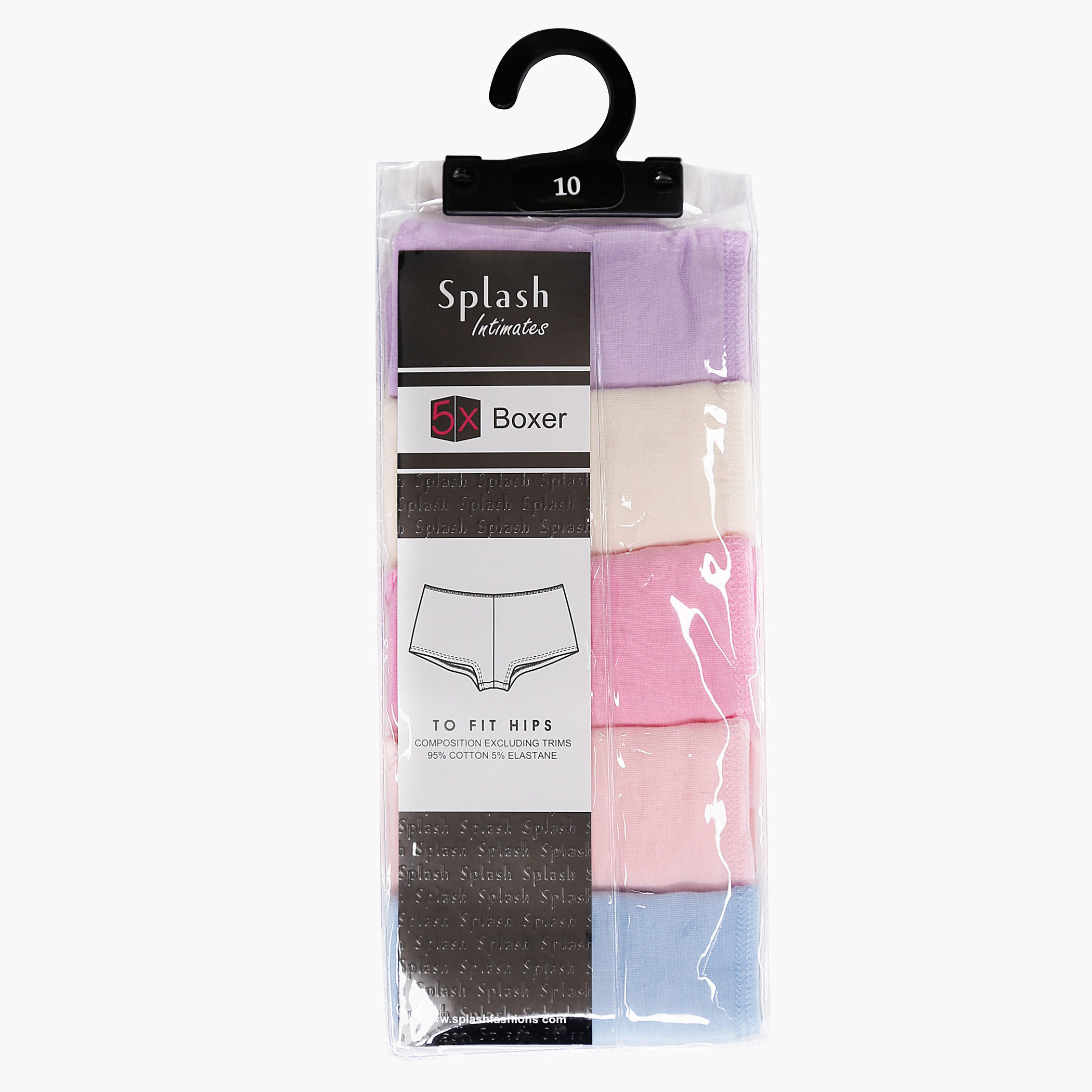 Solid Colour Boxers - Set of 5-women-clothing-lingerie-panties-image-1