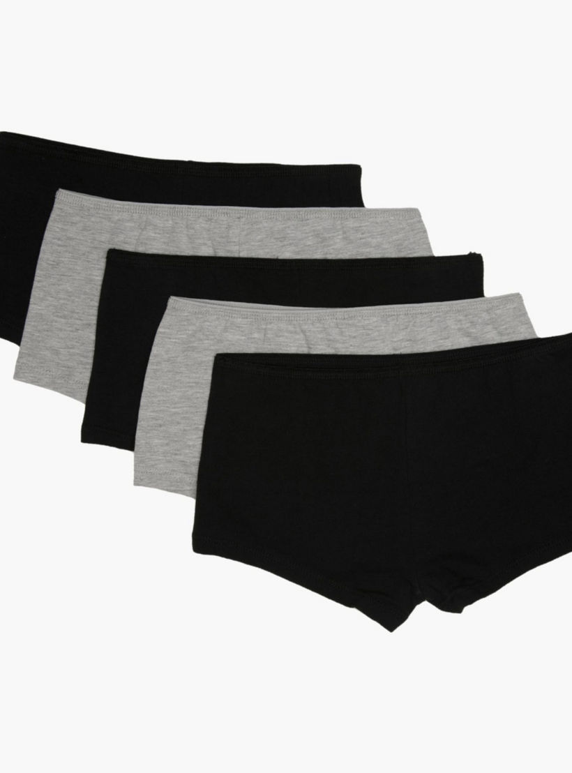 Solid Colour Boxer - Set of 5-women-clothing-lingerie-panties-image-2