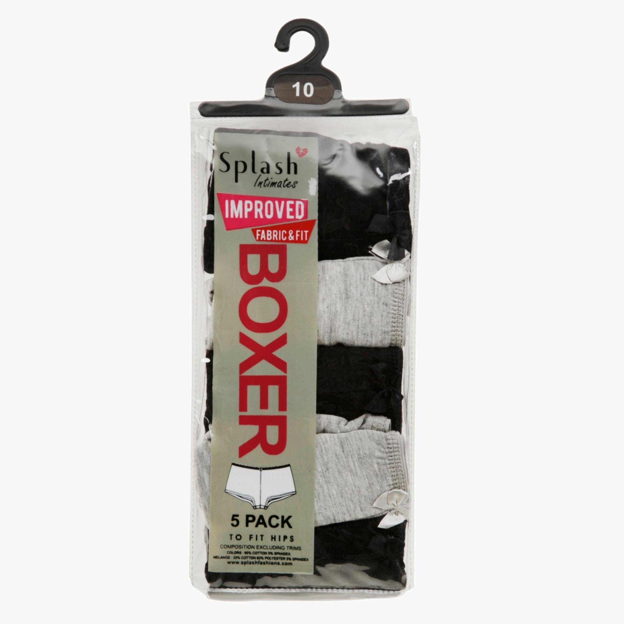 Solid Colour Boxer - Set of 5-women-clothing-lingerie-panties-image-3