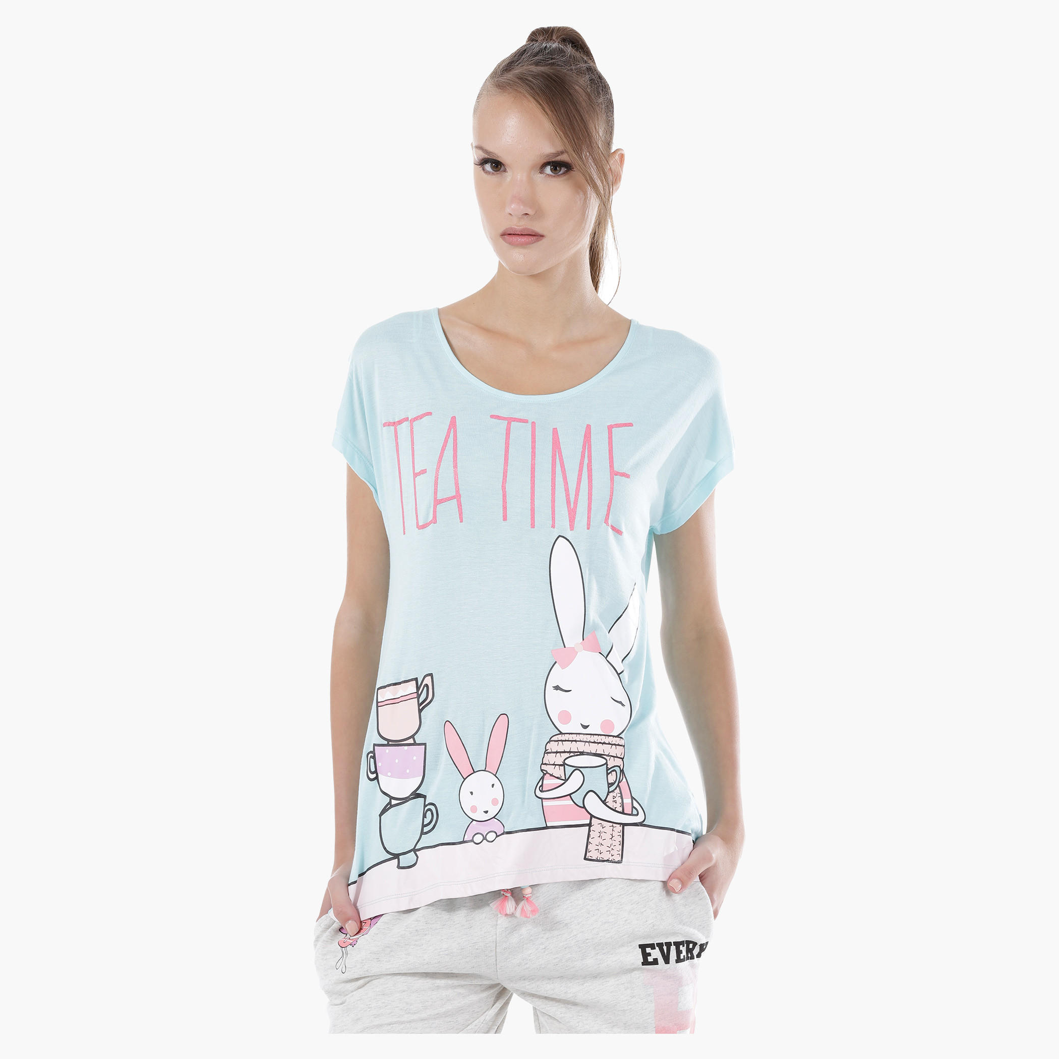 Printed Nightwear T-Shirt-women-clothing-nightwear-pyjamas-tops-image-1