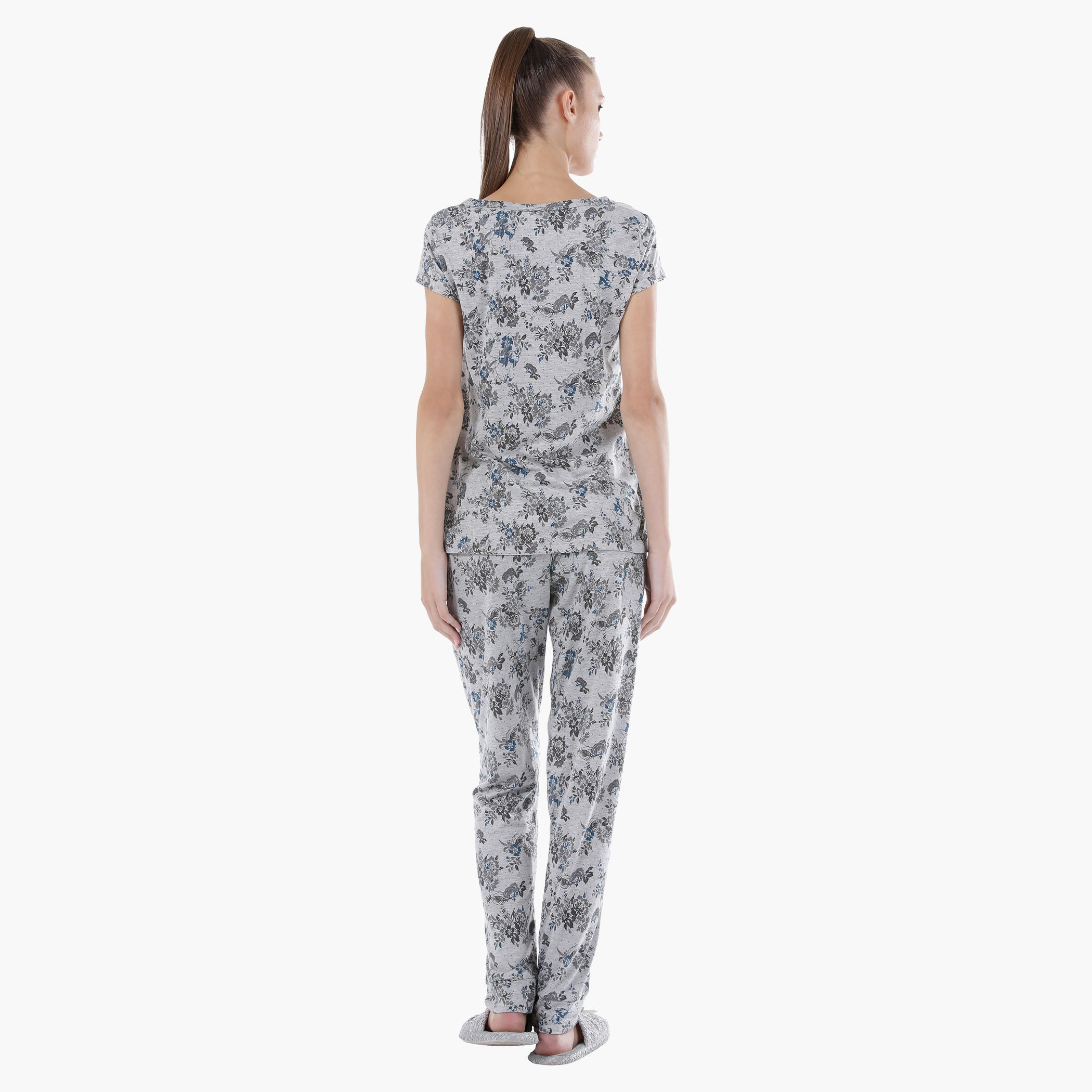 طقم بيجاما مزيّنة بالأزهار-women-clothing-nightwear-pyjamas-longsets-image-2