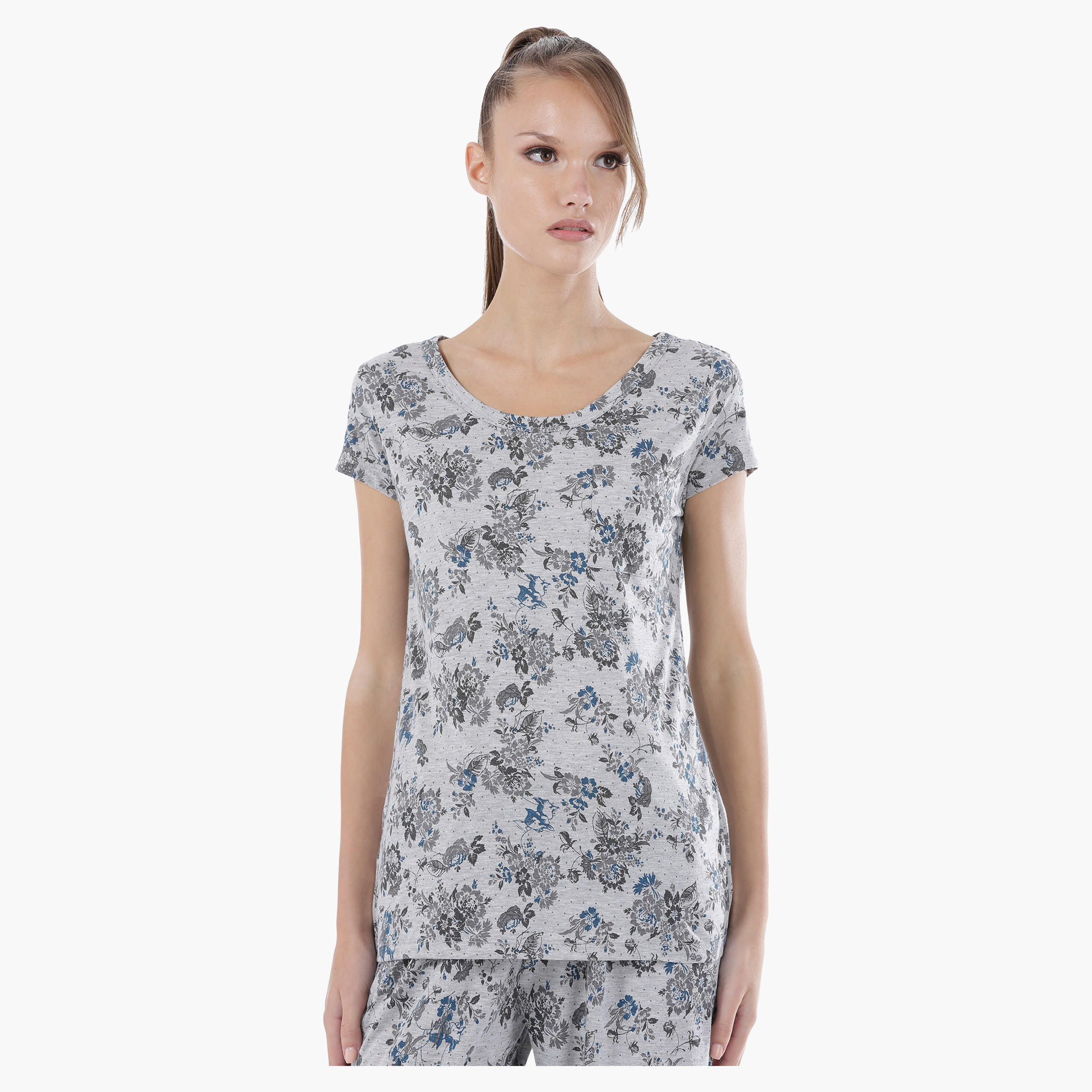 طقم بيجاما مزيّنة بالأزهار-women-clothing-nightwear-pyjamas-longsets-image-4