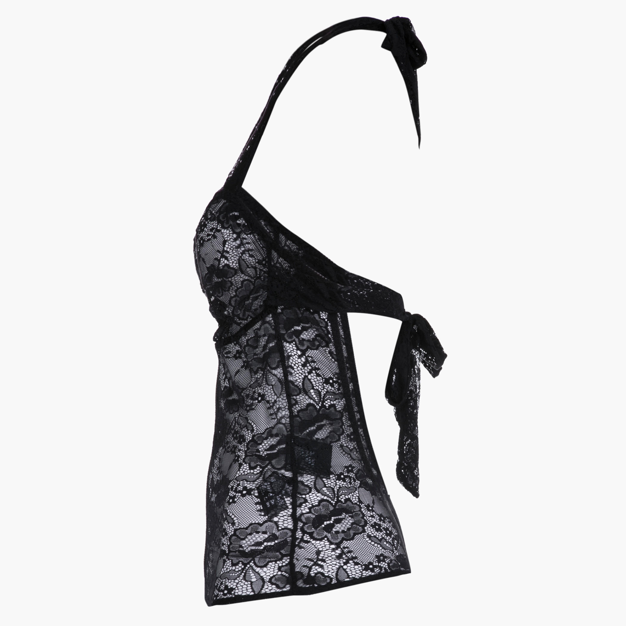 Zippered Lace Teddy with Halter Neck-women-clothing-lingerie-babydollsandbodysuits-image-3