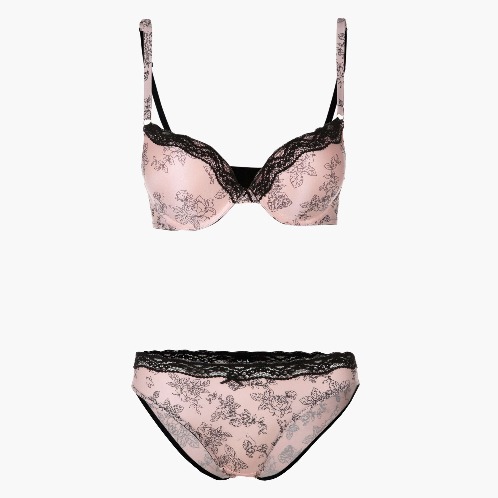 Floral Print Bra and Panty Set-women-clothing-lingerie-lingeriesets-image-1