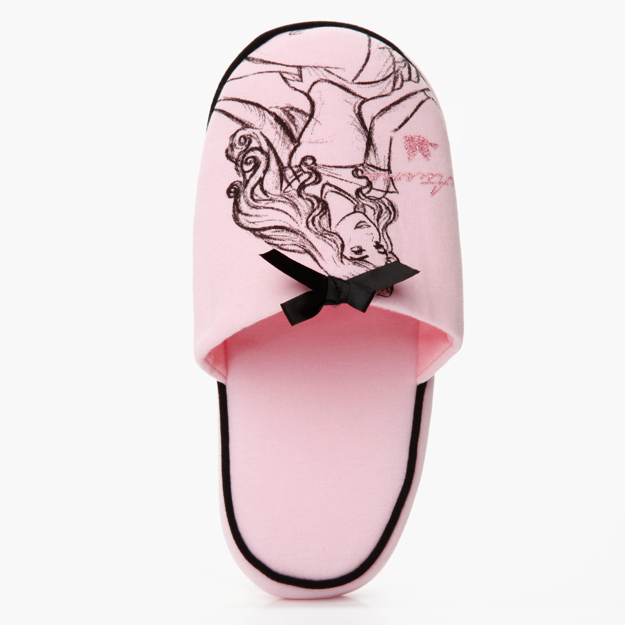Printed Slippers with Bow Accent-women-clothing-nightwear-bedroomslippers-image-3