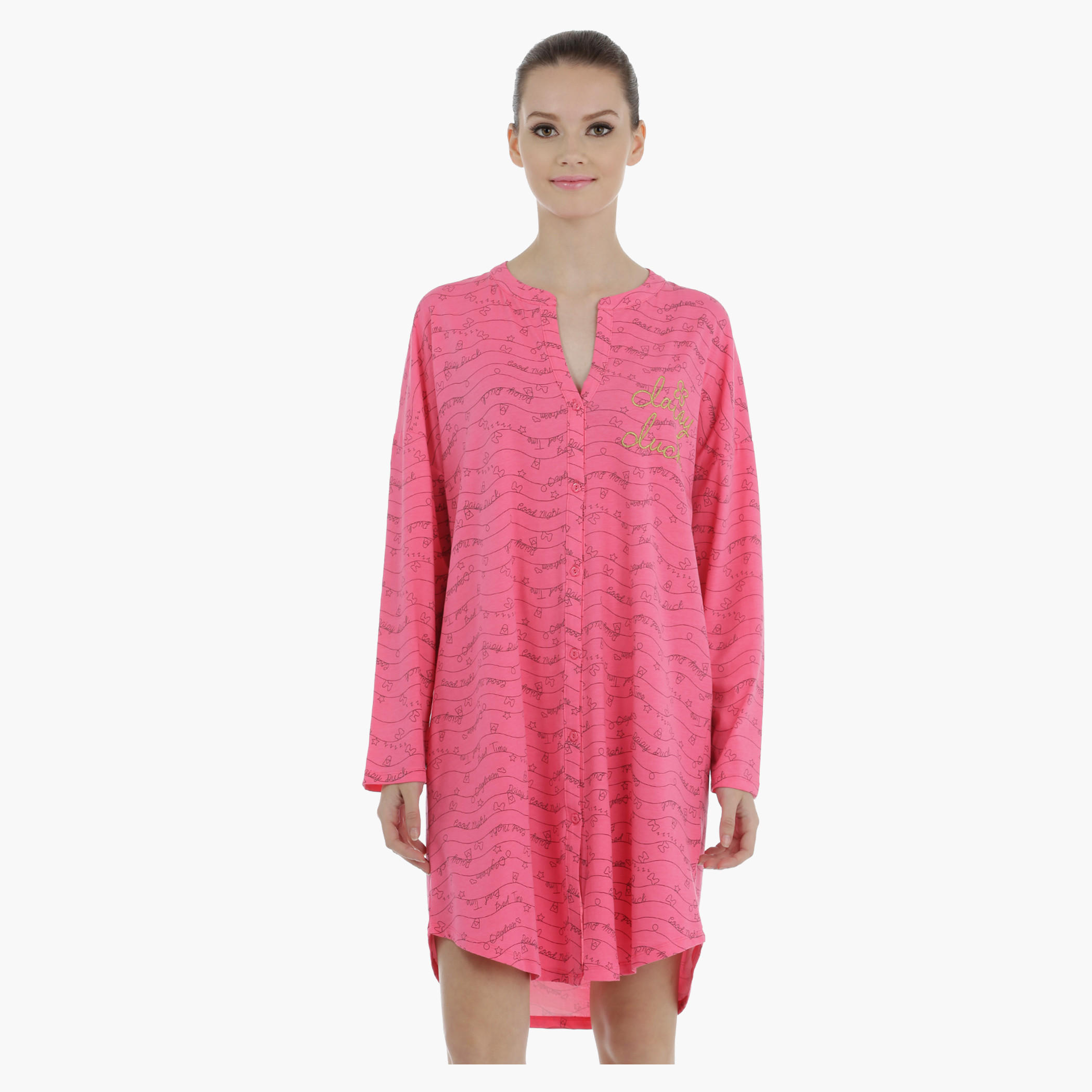 Daisy Duck Printed Sleep Dress-women-clothing-nightwear-nighties-image-1