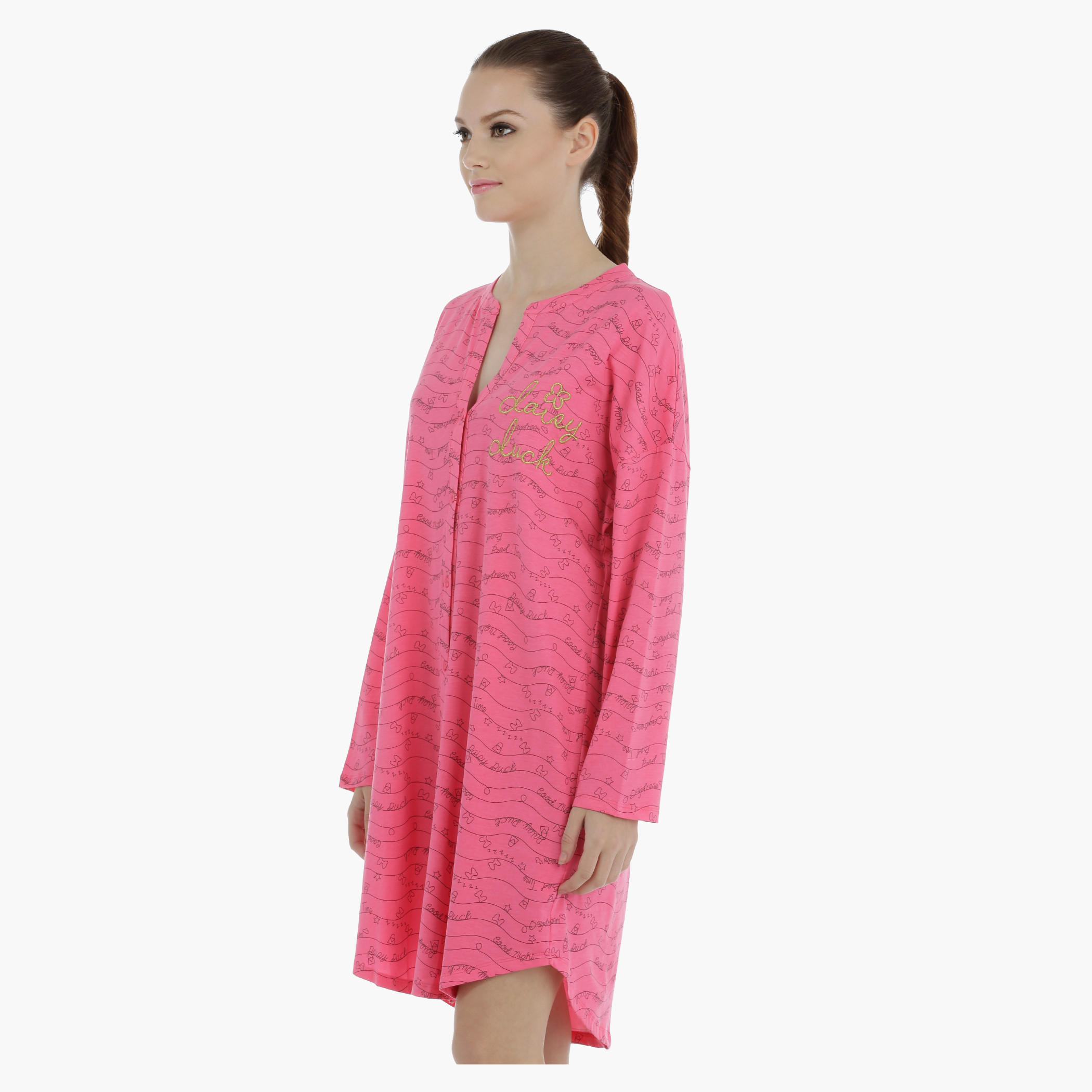 Daisy Duck Printed Sleep Dress-women-clothing-nightwear-nighties-image-3