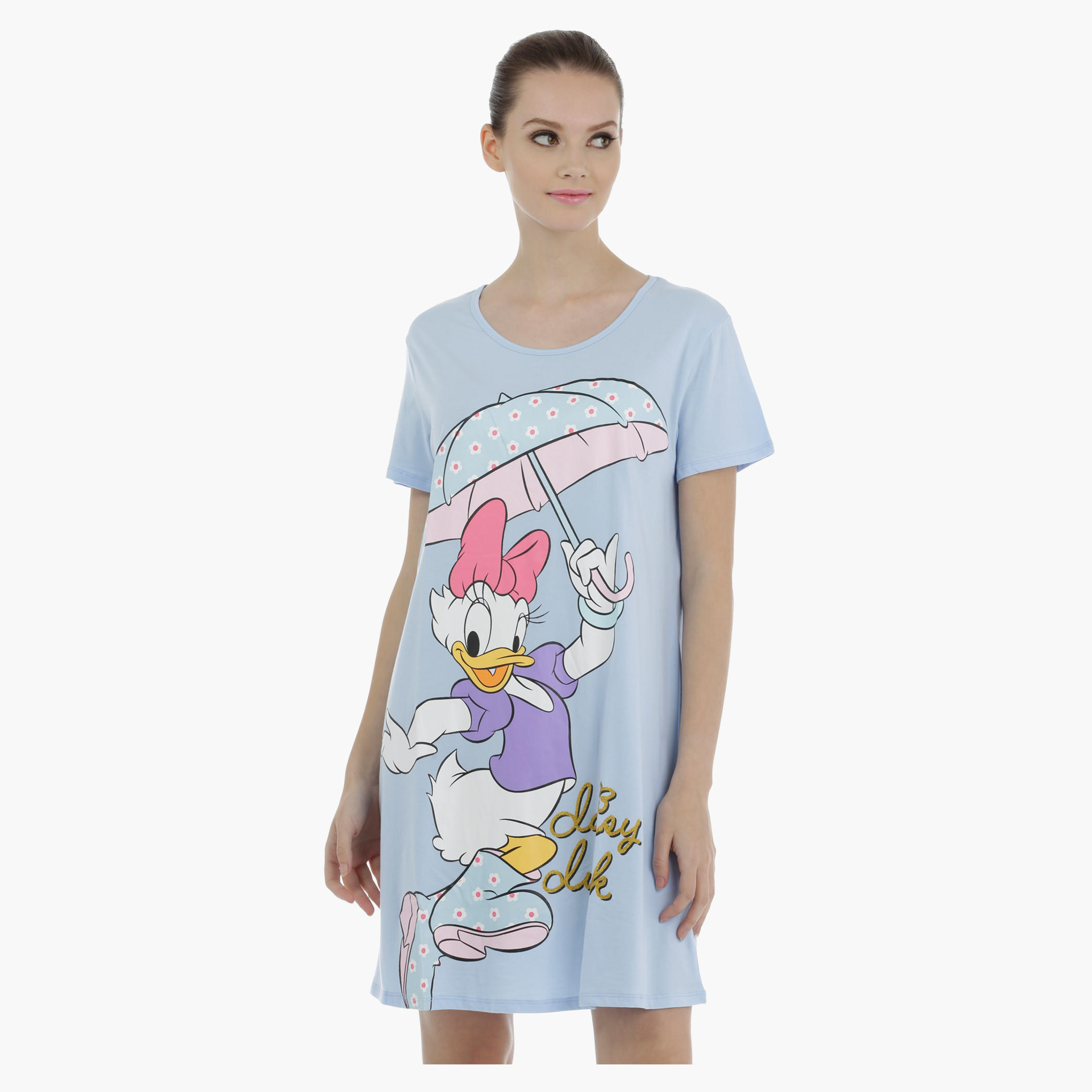 Daisy Duck Printed Sleep Dress-women-clothing-nightwear-nighties-image-1