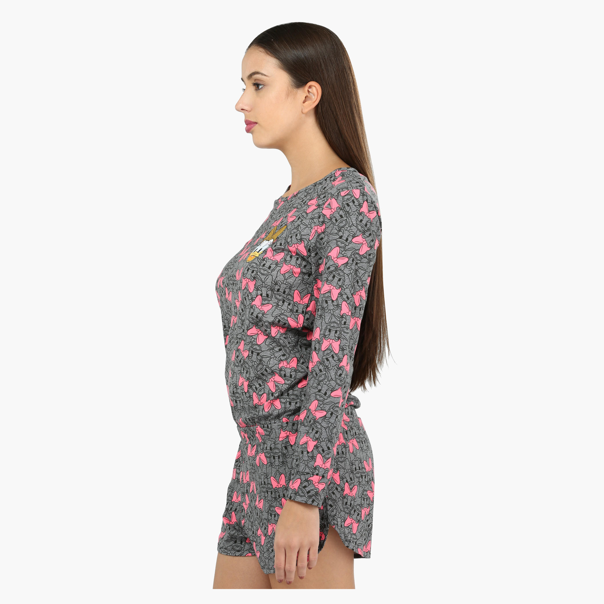 Minnie Mouse Printed Long Sleeves Romper-women-clothing-nightwear-nighties-image-3