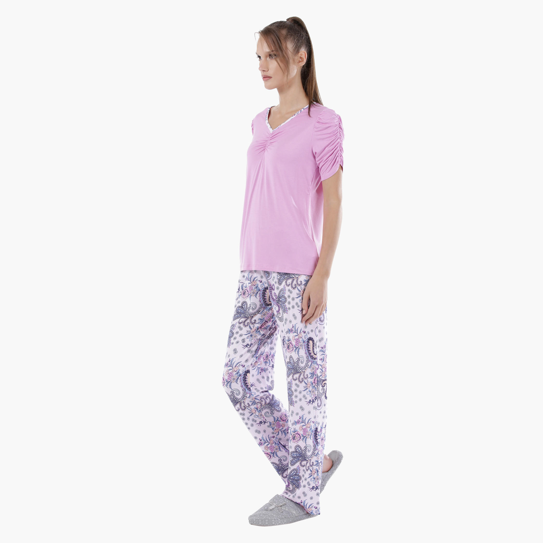 Printed Pajama Set-women-clothing-nightwear-pyjamas-longsets-image-3