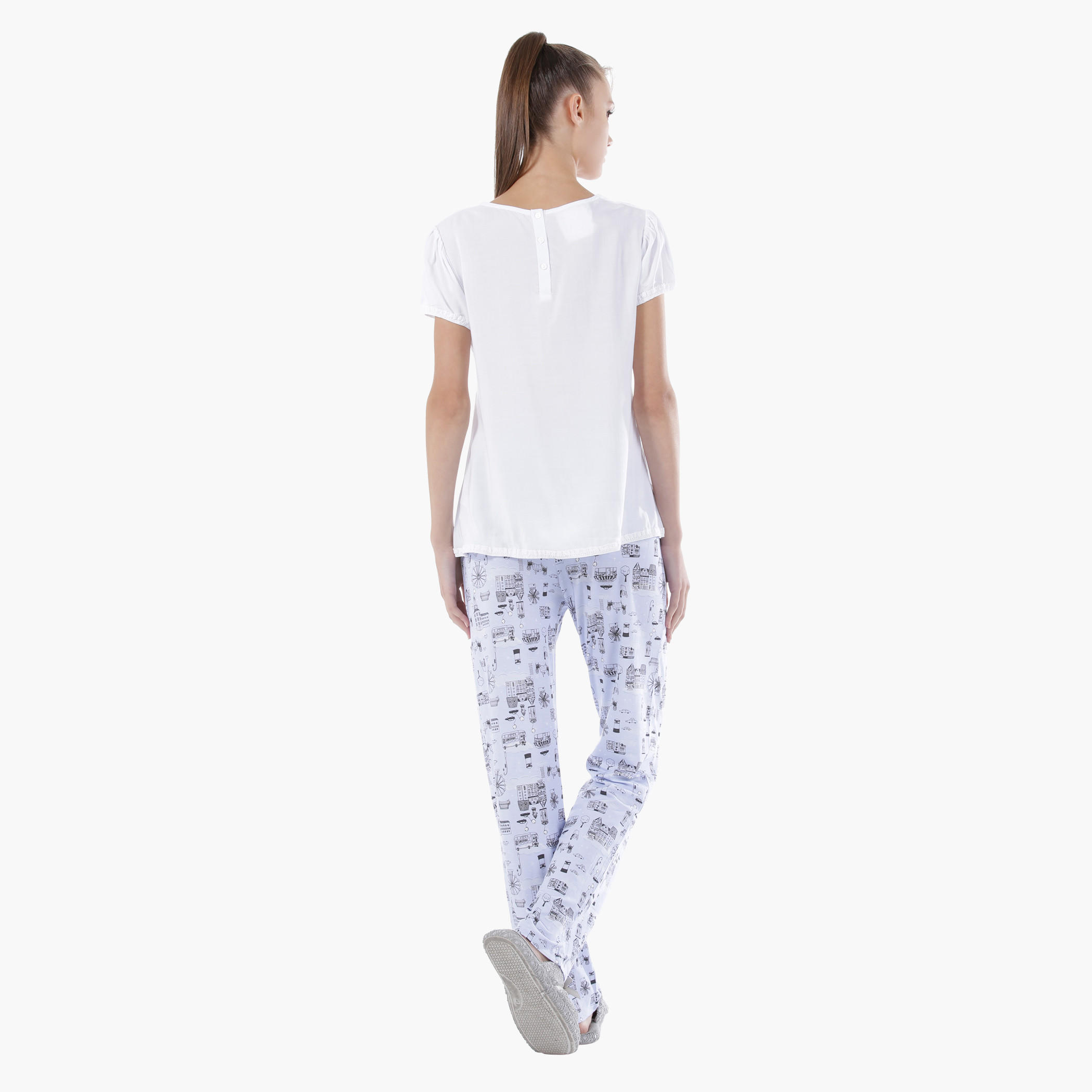 Knitted Pajama Set-women-clothing-nightwear-pyjamas-longsets-image-2
