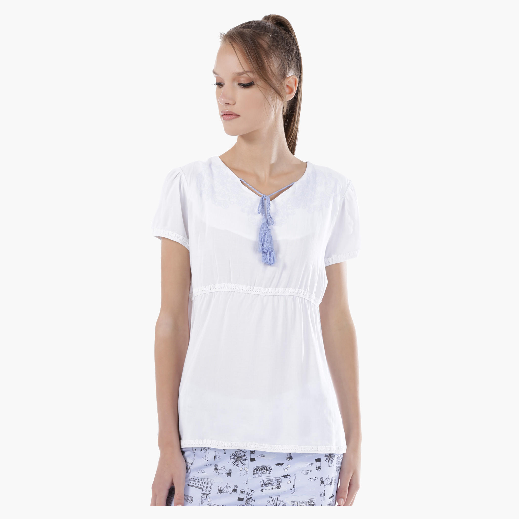 Knitted Pajama Set-women-clothing-nightwear-pyjamas-longsets-image-4