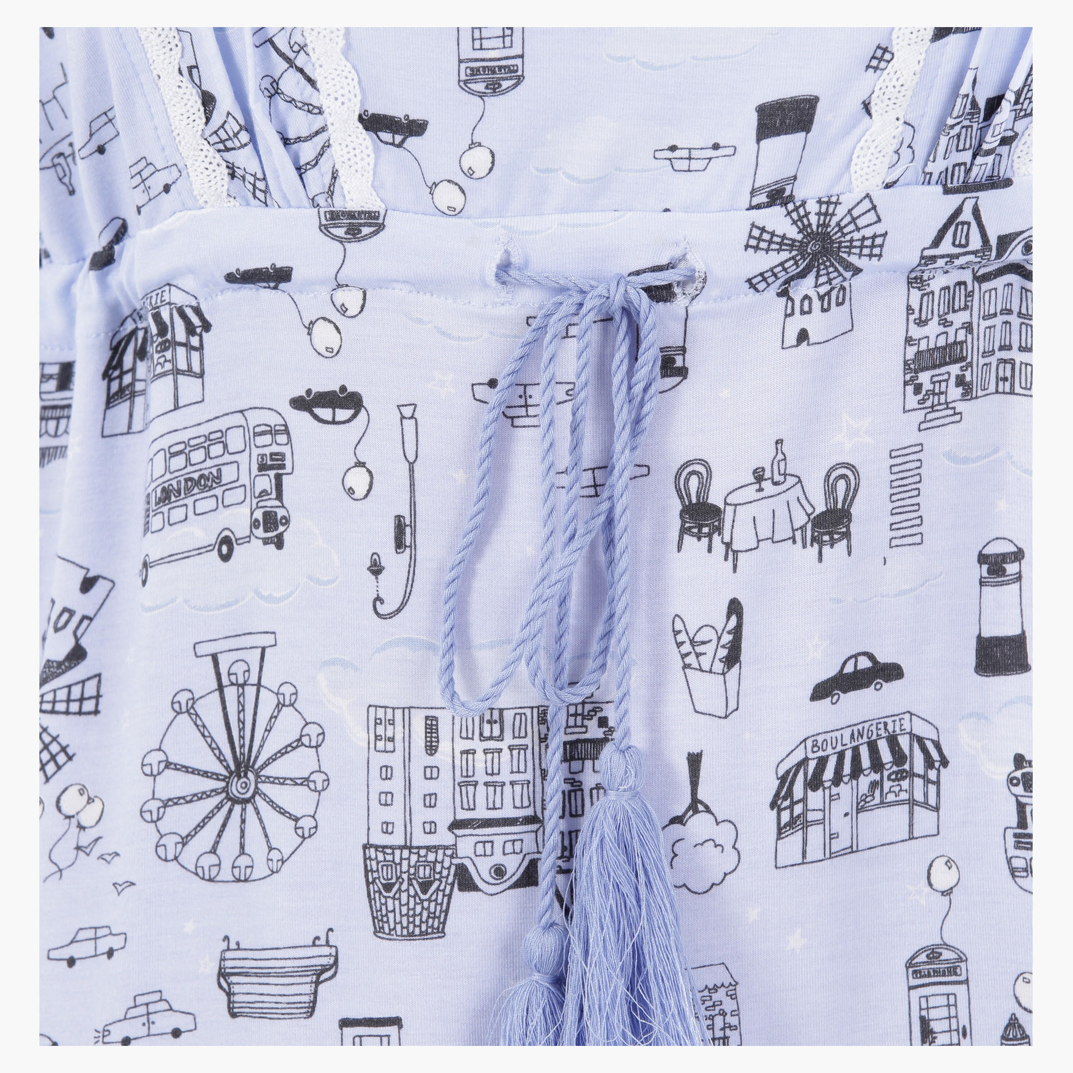 Printed Short Dress with Short Sleeves-women-clothing-nightwear-nighties-image-4