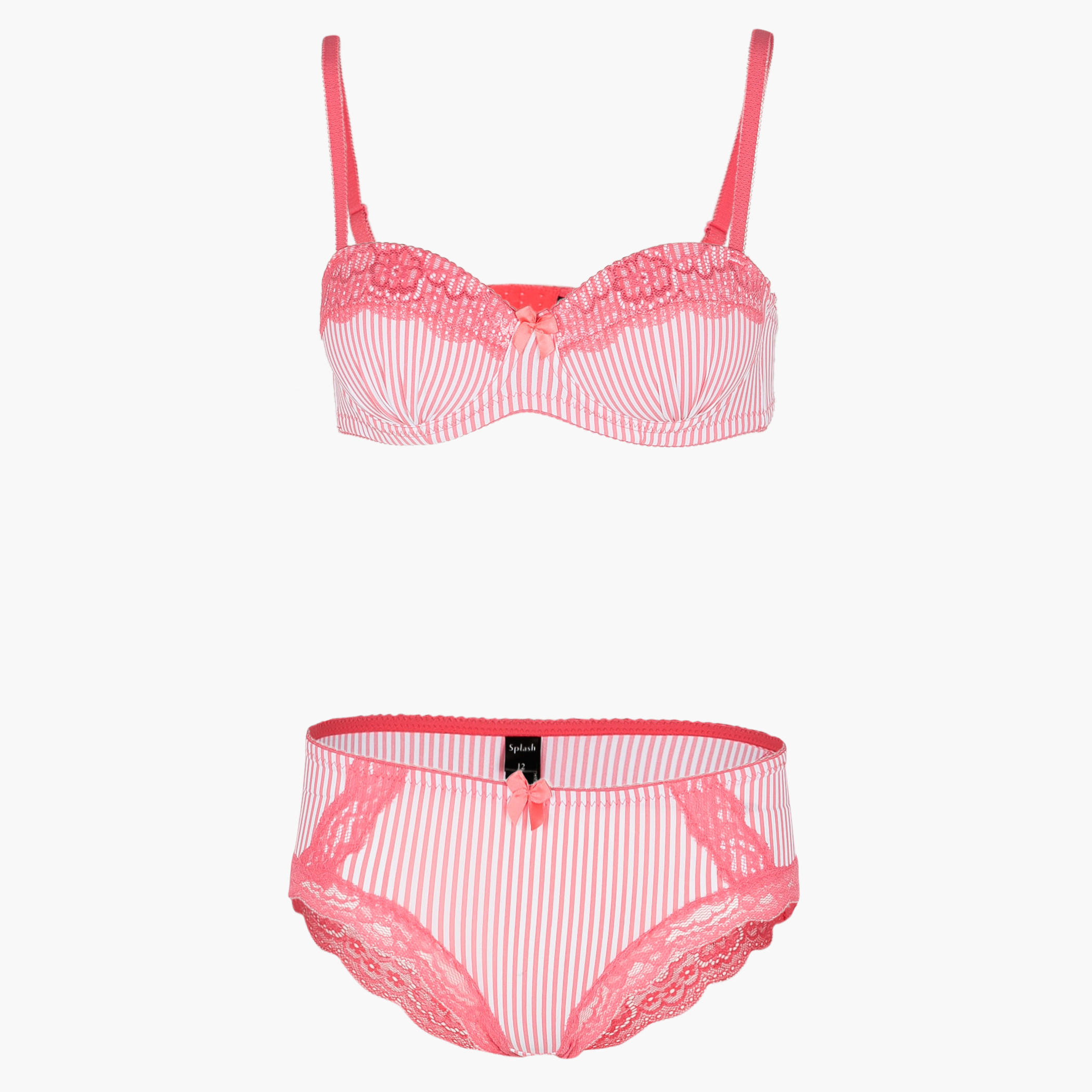 Striped Balconette Bra and Underwear Set-women-clothing-lingerie-lingeriesets-image-2