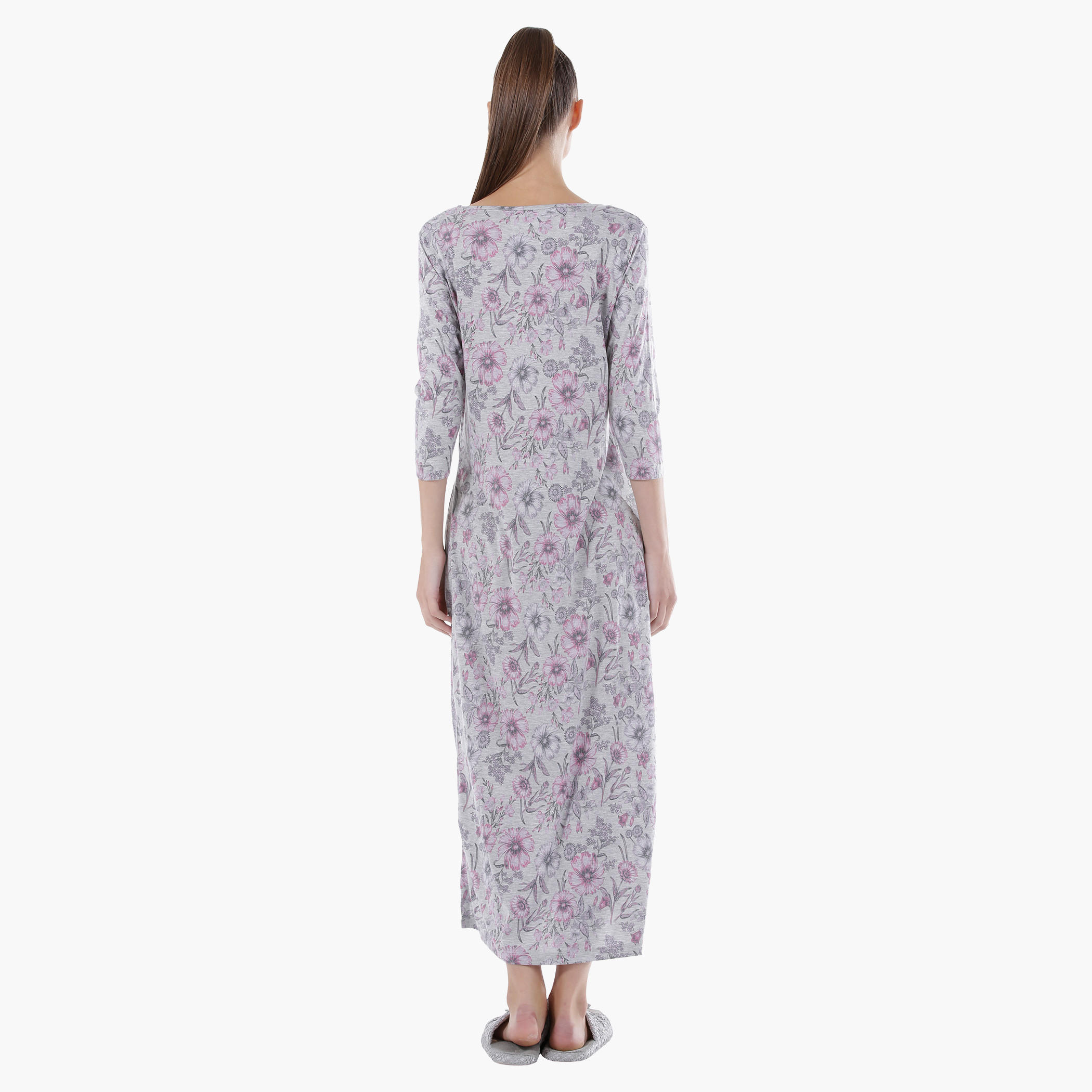 Printed Long Nightdress-women-clothing-nightwear-nighties-image-3