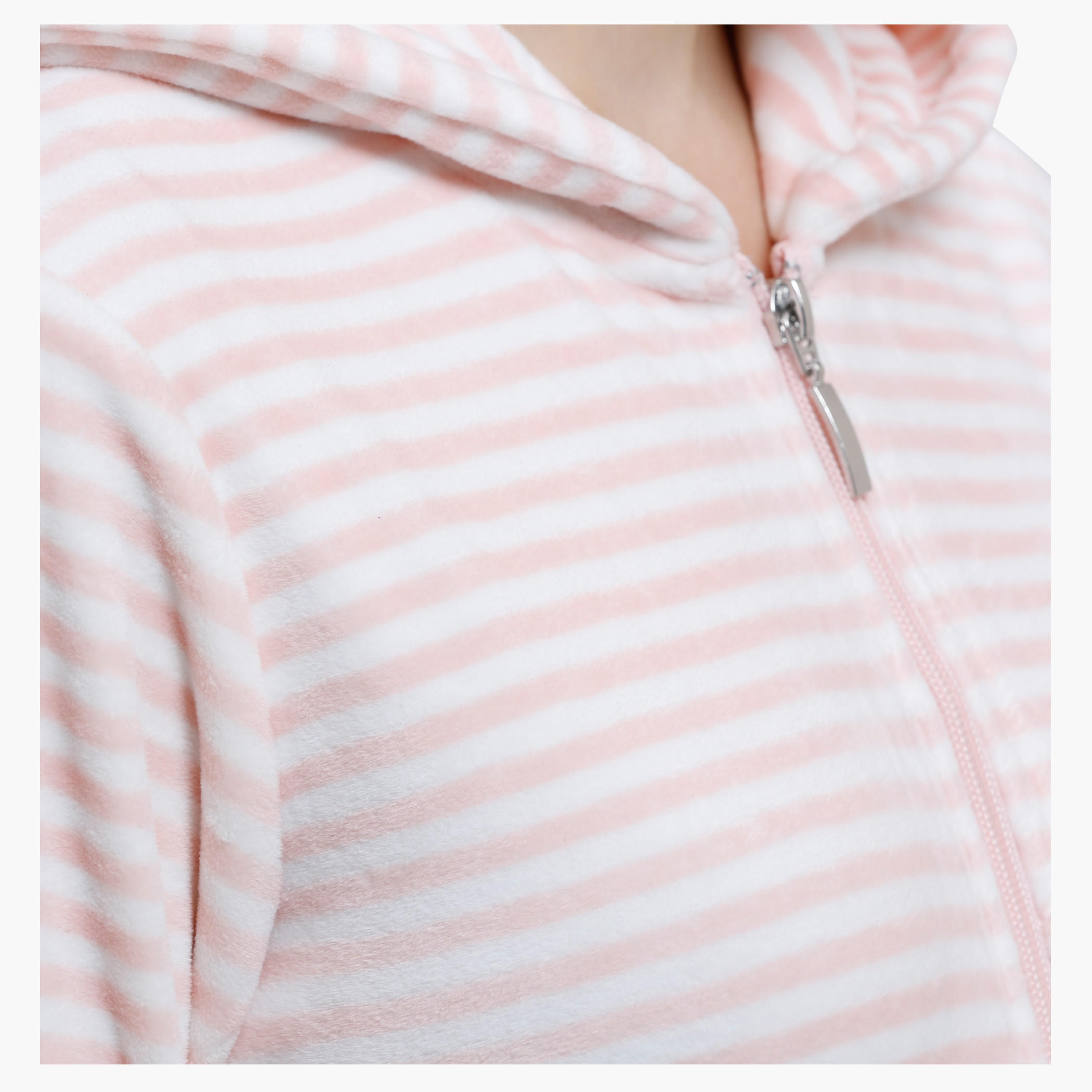 Striped Dress with Zip Detail and Long Sleeves-women-clothing-nightwear-nighties-image-4