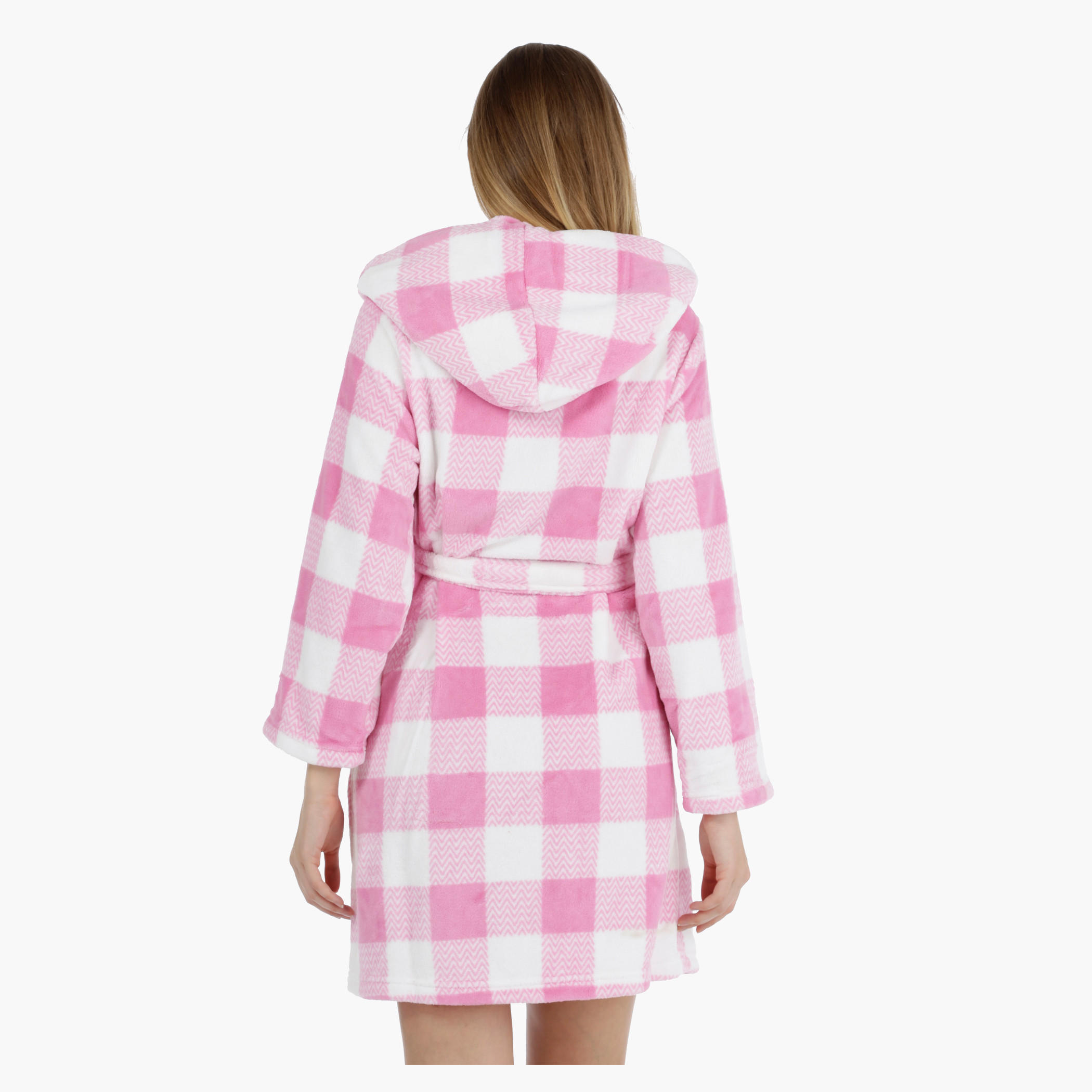 Chequered Hooded Robe-women-clothing-nightwear-robes-image-2