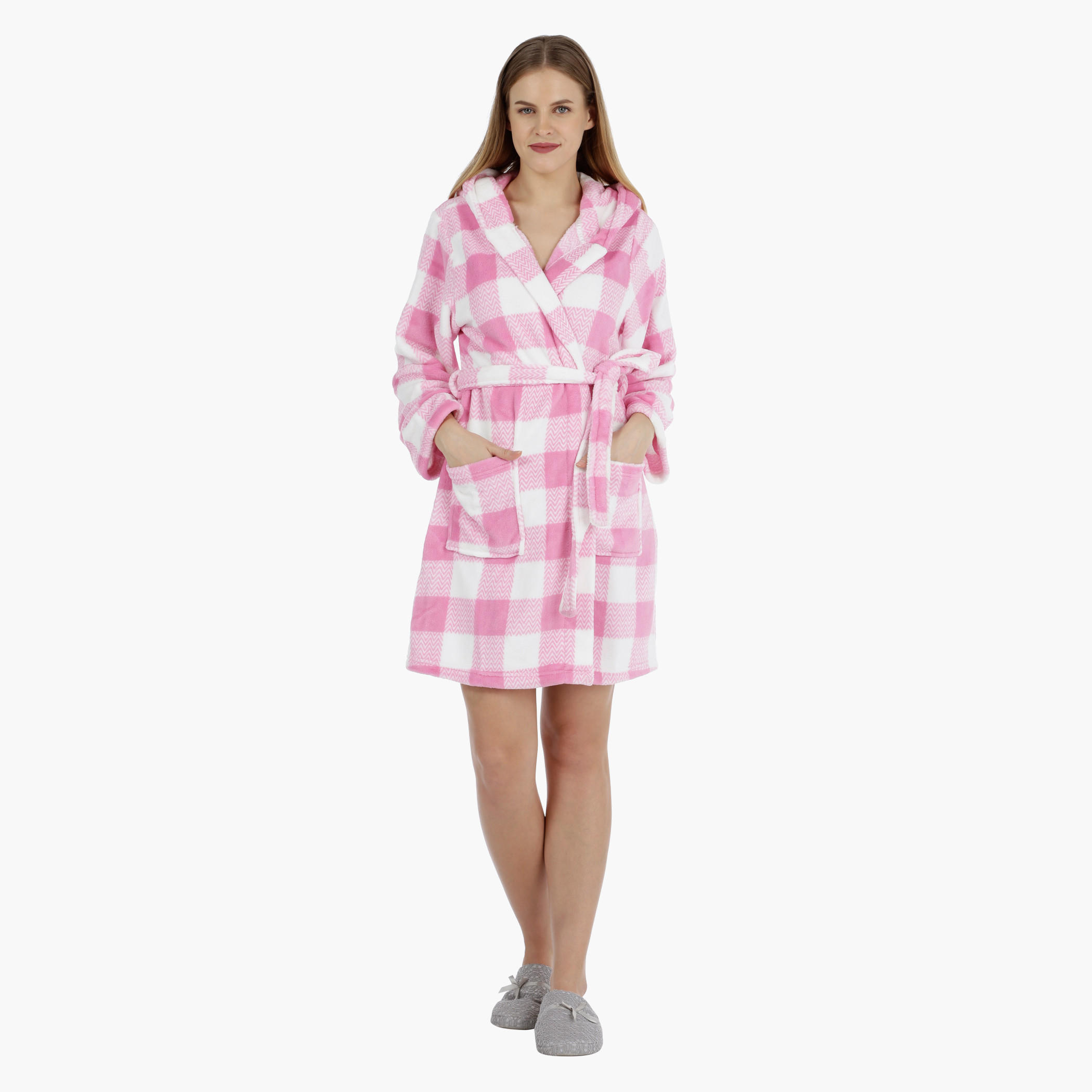 Chequered Hooded Robe-women-clothing-nightwear-robes-image-5