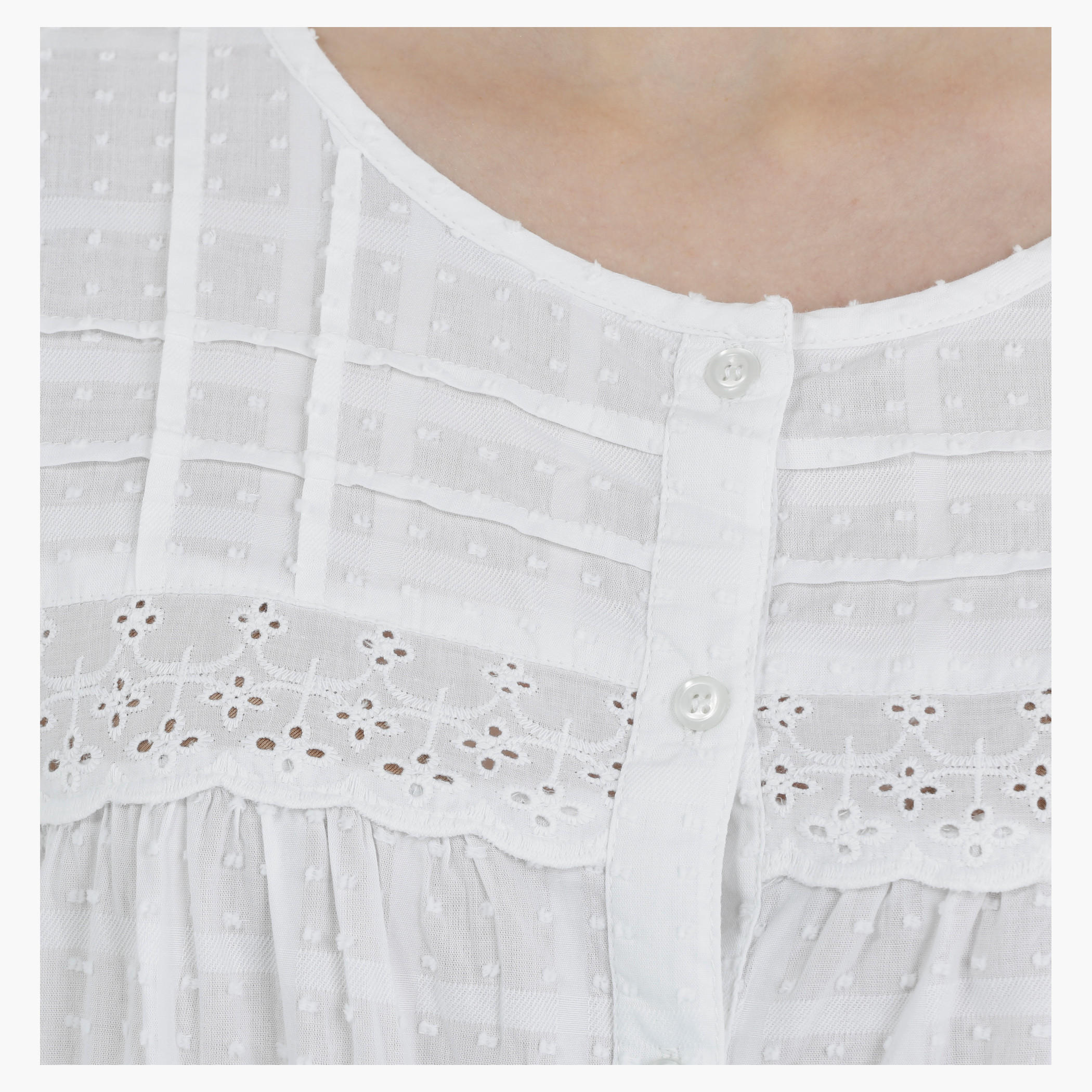 Textured Sleep Dress with Schiffli Trims-women-clothing-nightwear-nighties-image-4
