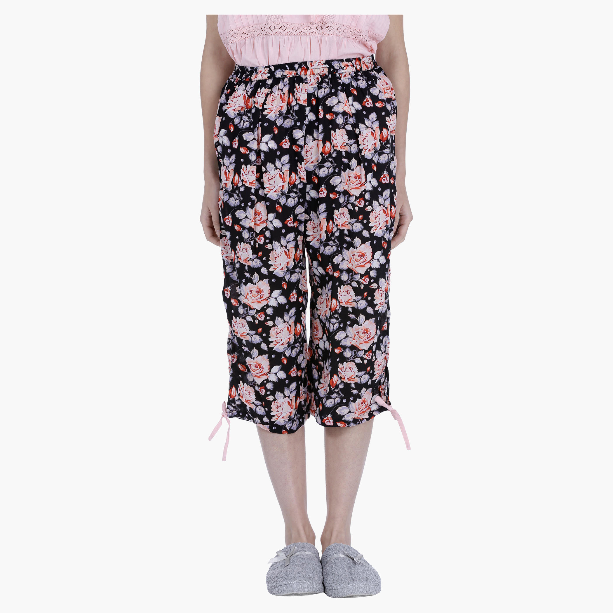Pleated Top and Printed Capri Set-women-clothing-nightwear-pyjamas-longsets-image-5