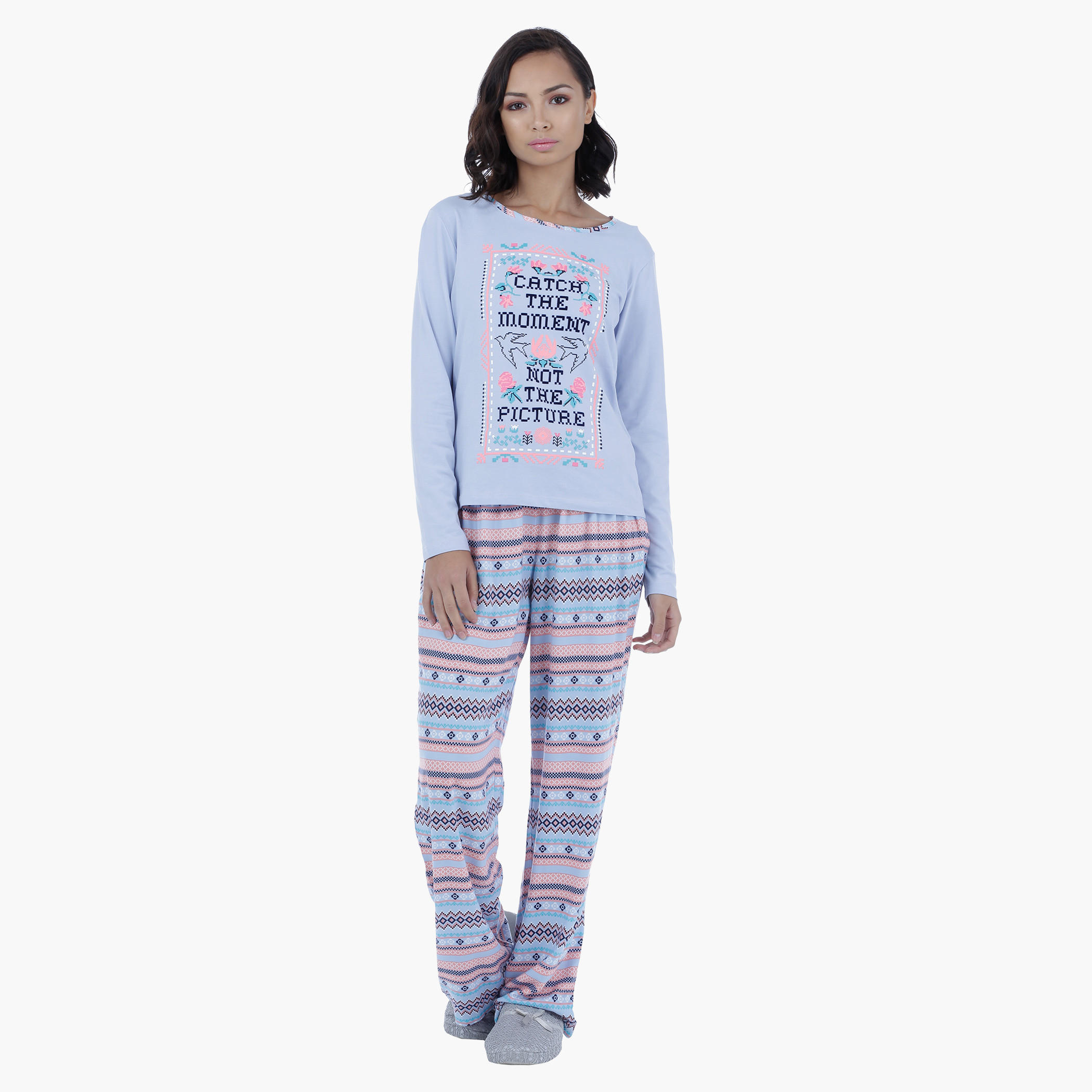 طقم بيجاما بطبعات-women-clothing-nightwear-pyjamas-longsets-image-5