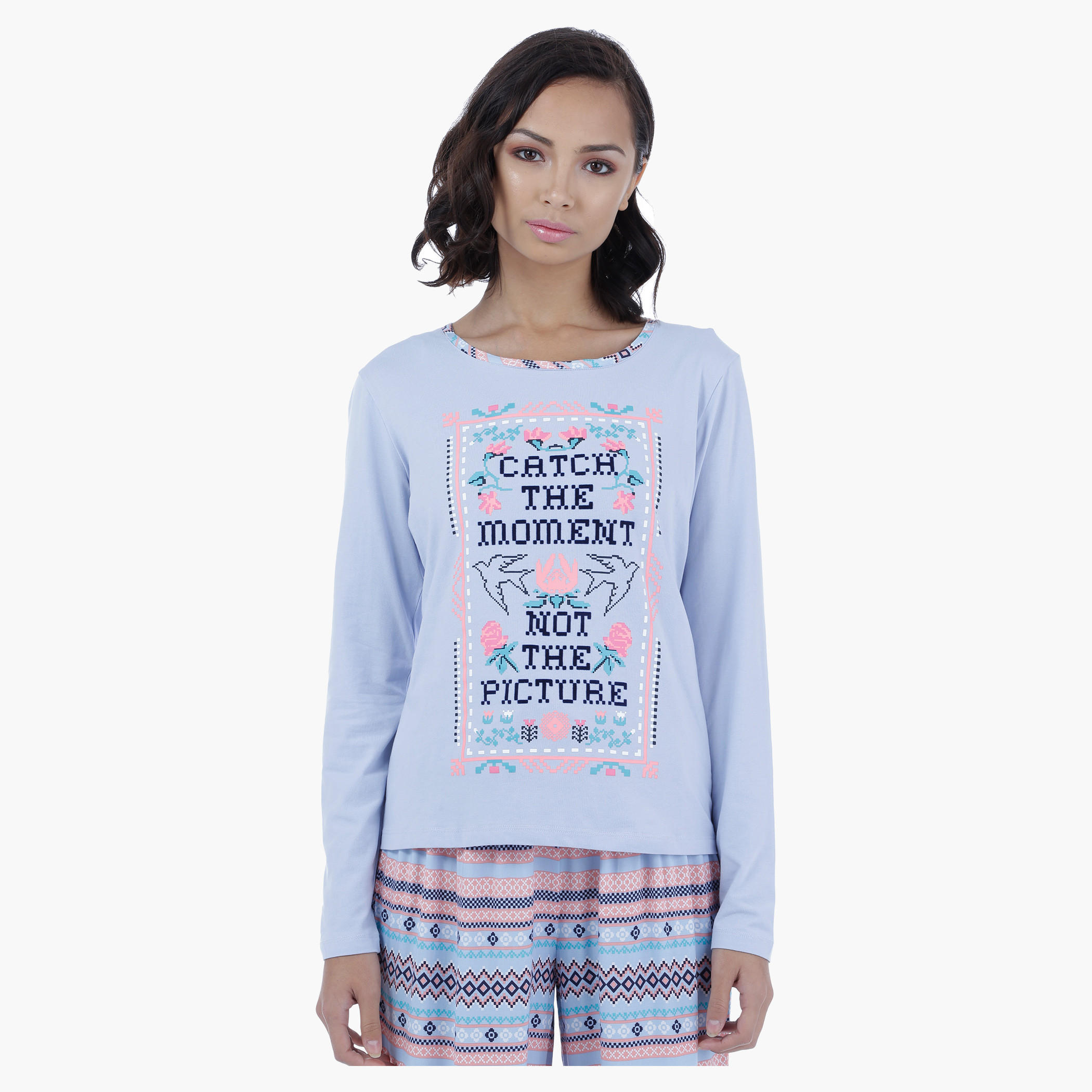 طقم بيجاما بطبعات-women-clothing-nightwear-pyjamas-longsets-image-2