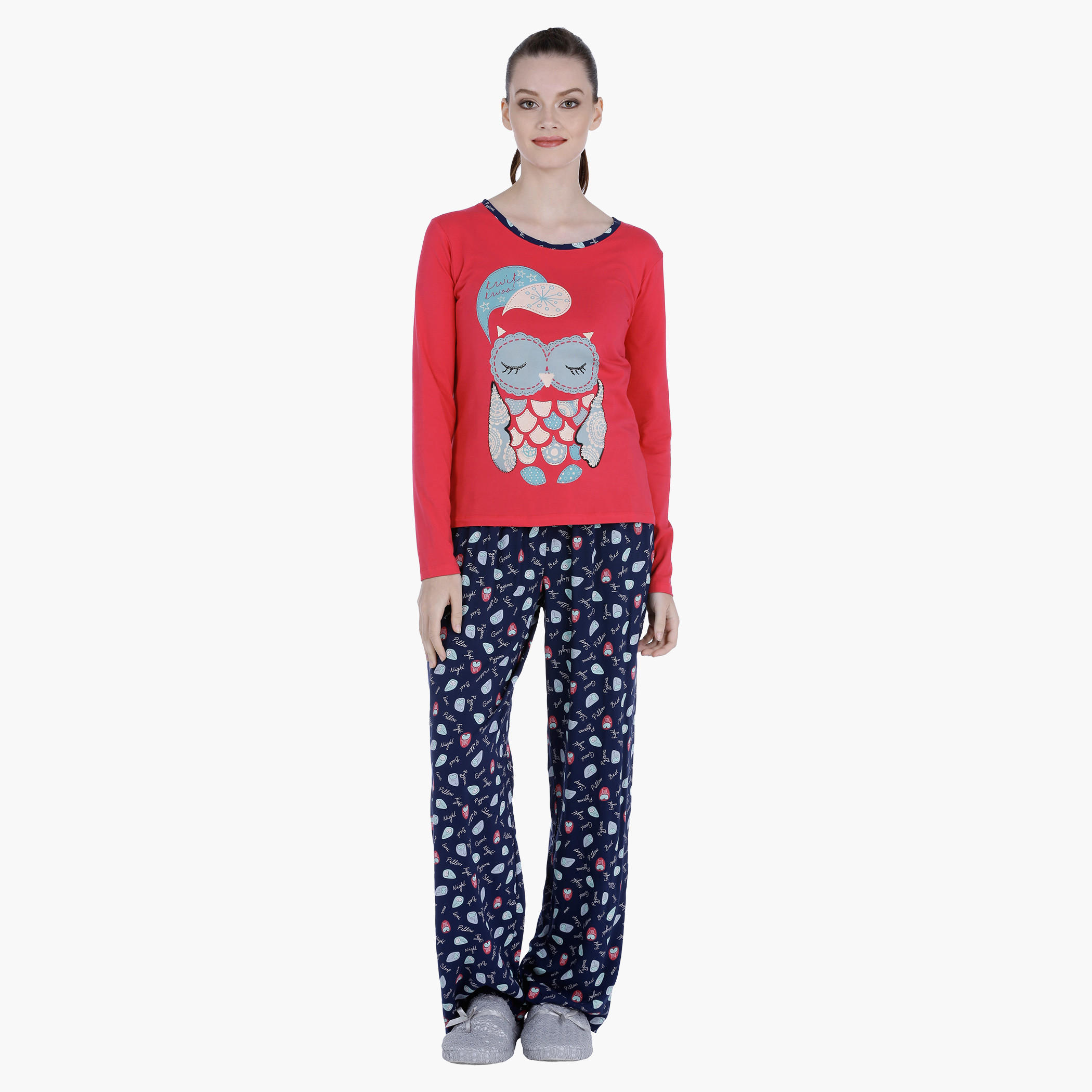 طقم بيجاما قطن بطبعات-women-clothing-nightwear-pyjamas-longsets-image-5