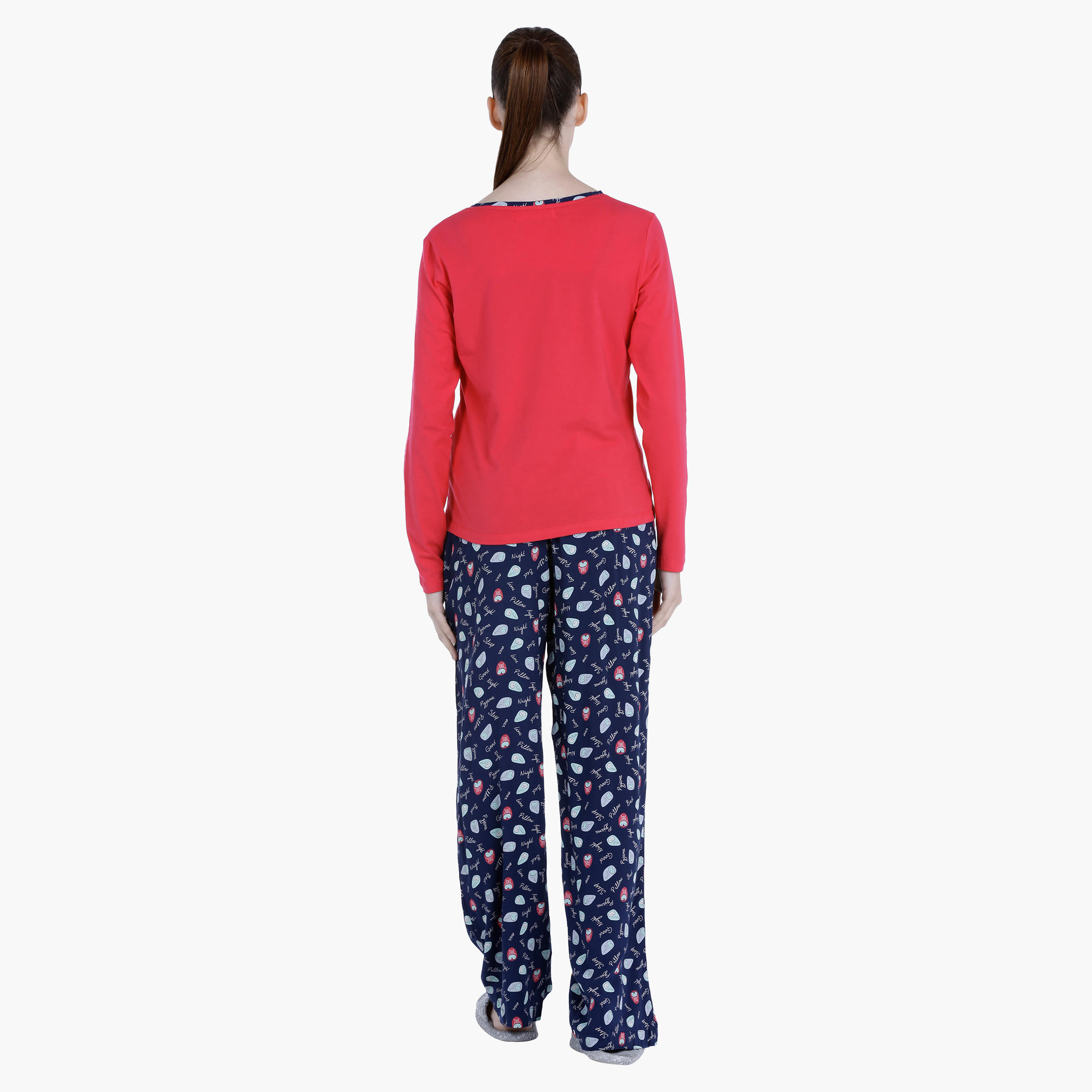 طقم بيجاما قطن بطبعات-women-clothing-nightwear-pyjamas-longsets-image-2