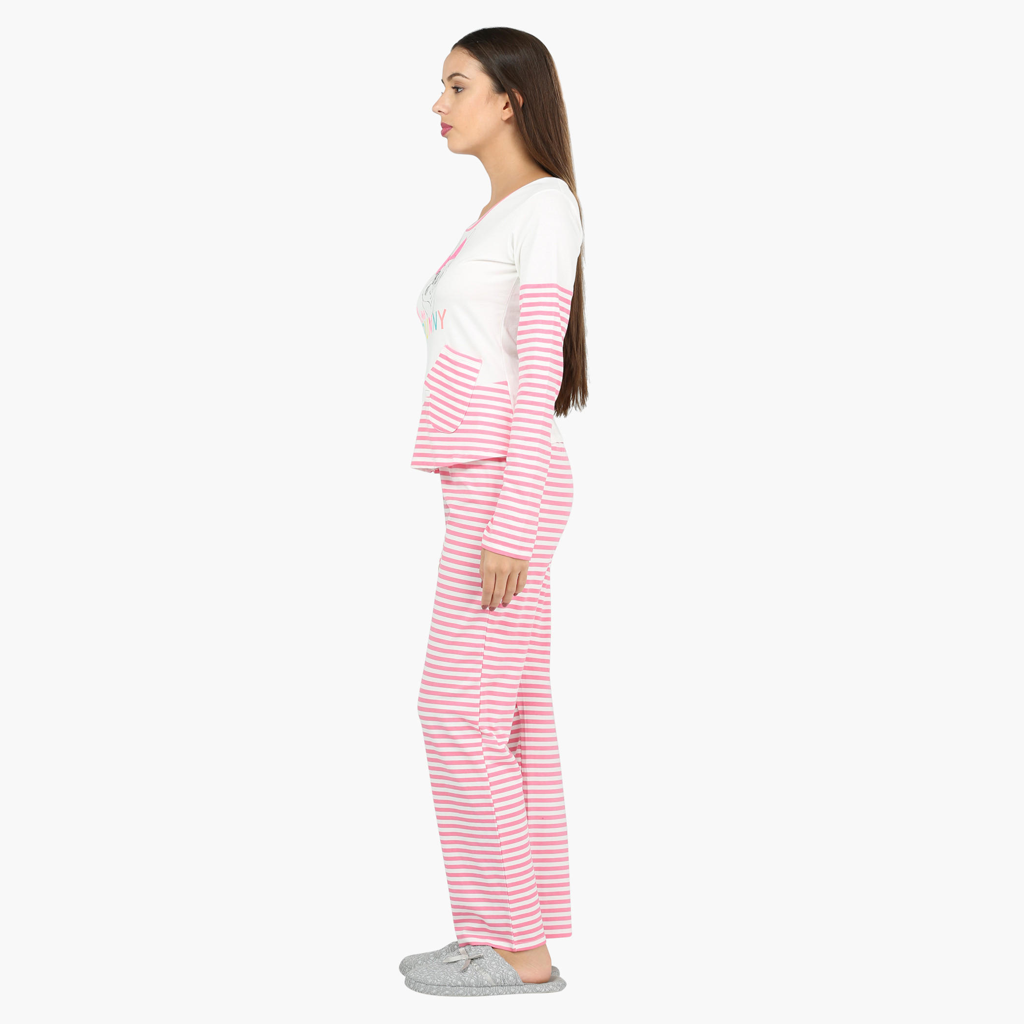 طقم بيجاما مقلّم بأكمام طويلة-women-clothing-nightwear-pyjamas-longsets-image-3