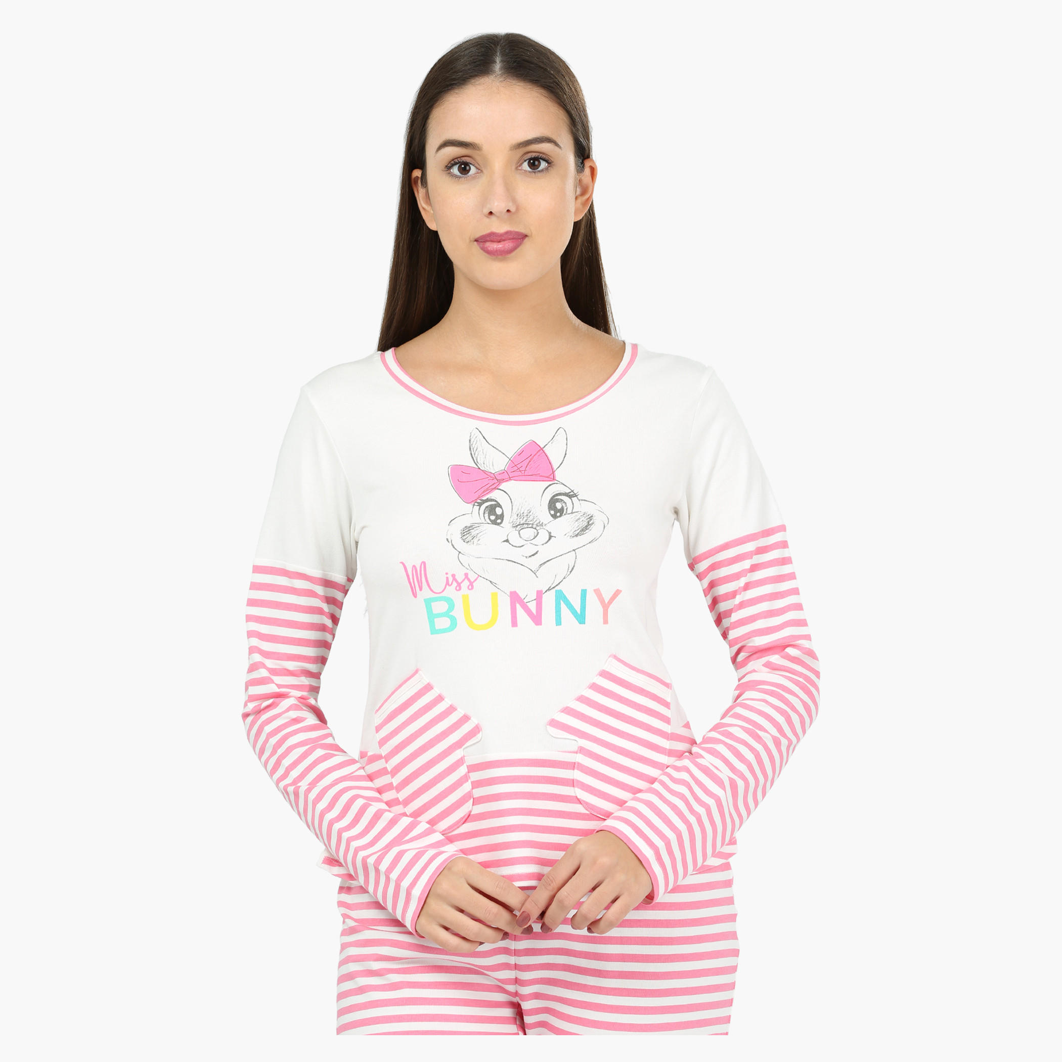 طقم بيجاما مقلّم بأكمام طويلة-women-clothing-nightwear-pyjamas-longsets-image-4