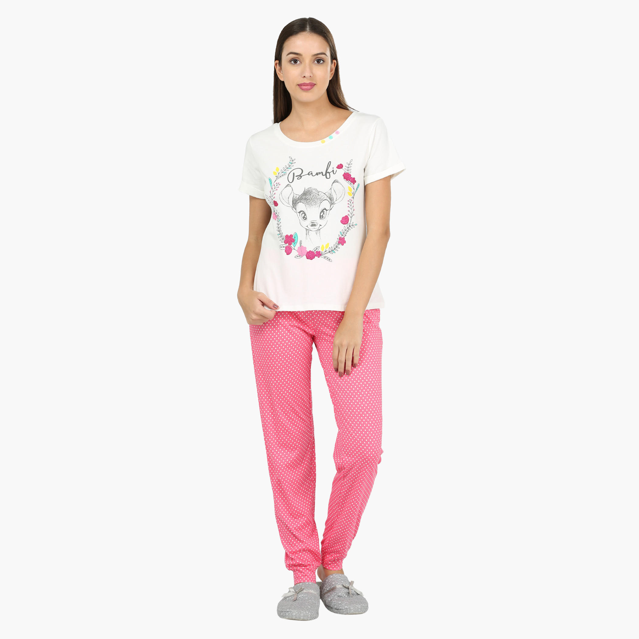 طقم بيجاما بأكمام قصيرة وطبعات-women-clothing-nightwear-pyjamas-longsets-image-1