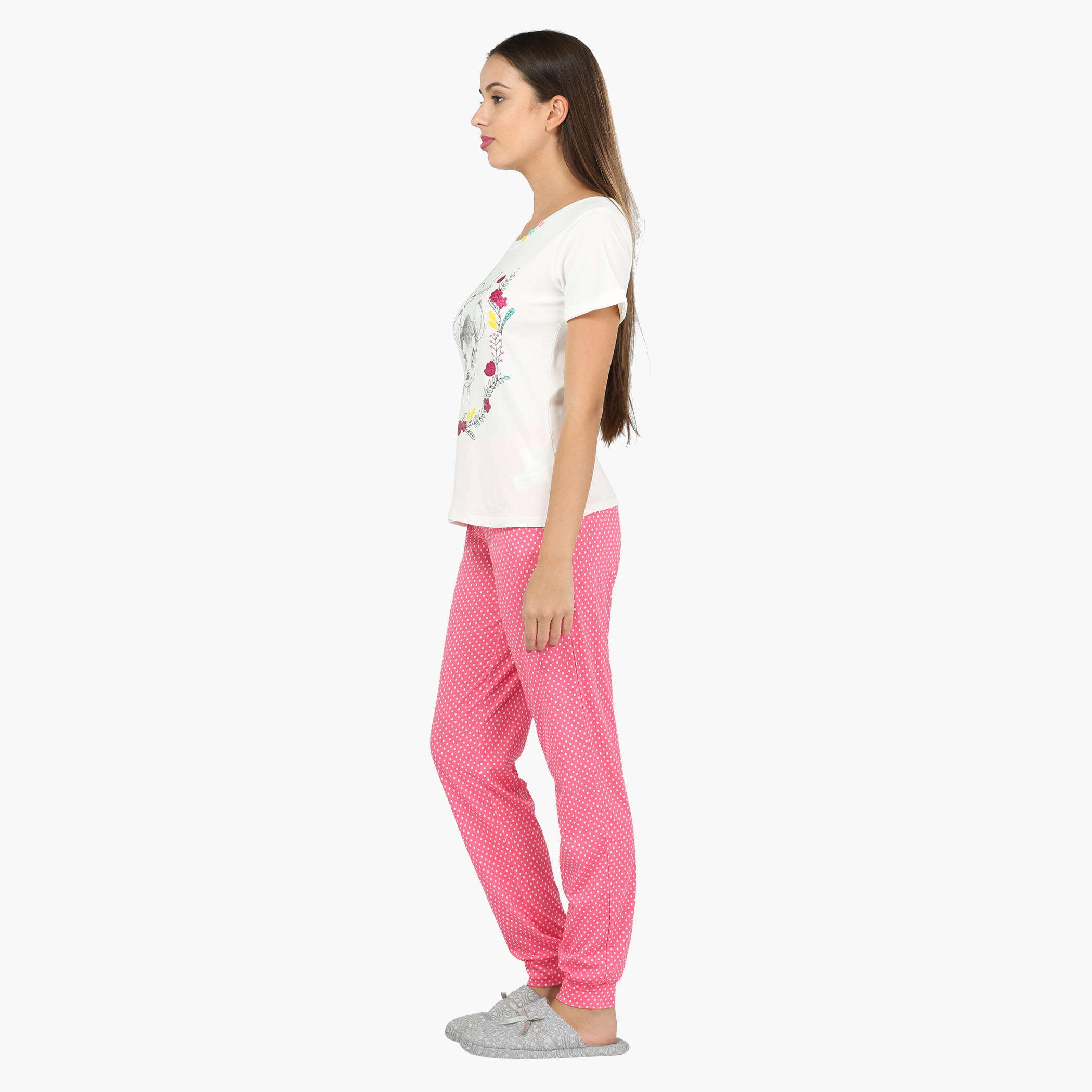 طقم بيجاما بأكمام قصيرة وطبعات-women-clothing-nightwear-pyjamas-longsets-image-3