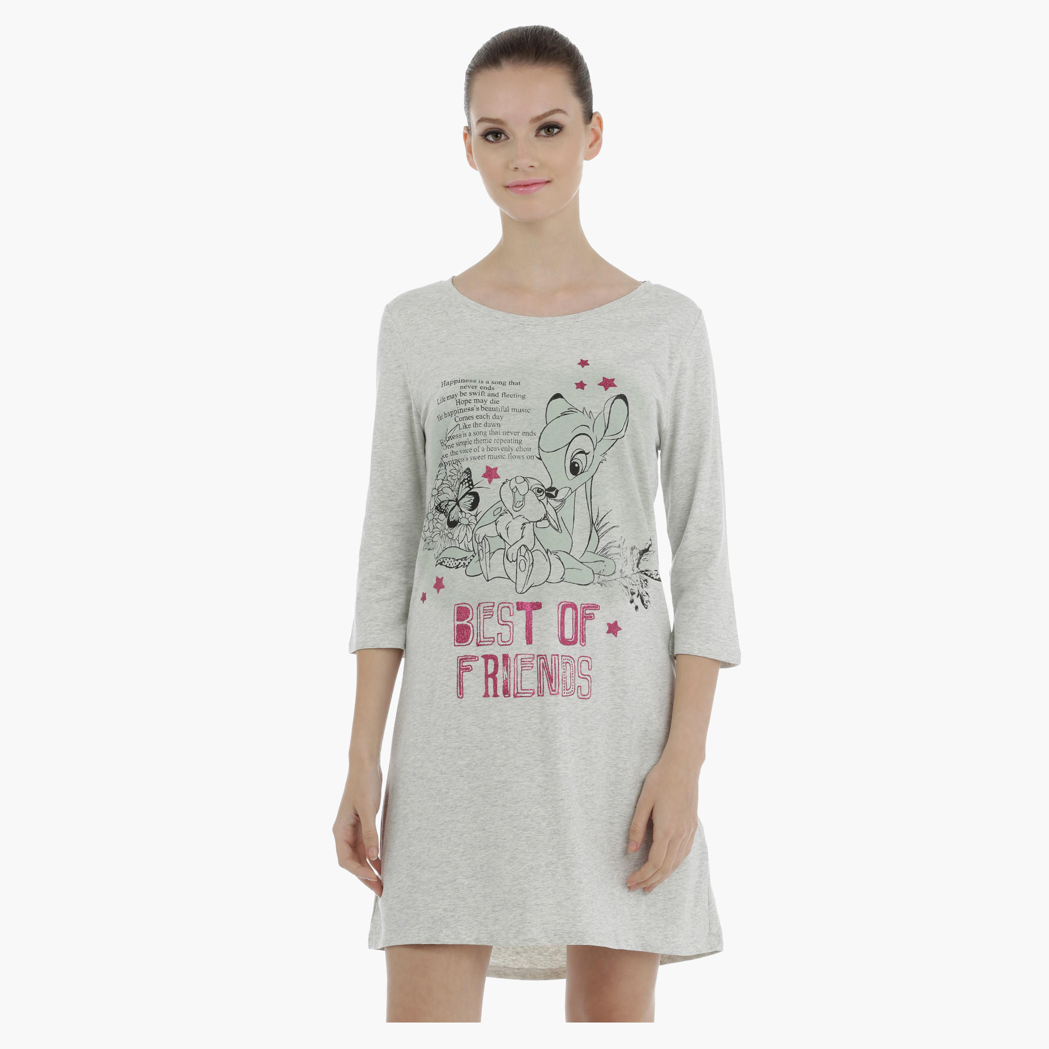 Printed Sleep Dress with Boat Neck-women-clothing-nightwear-nighties-image-5