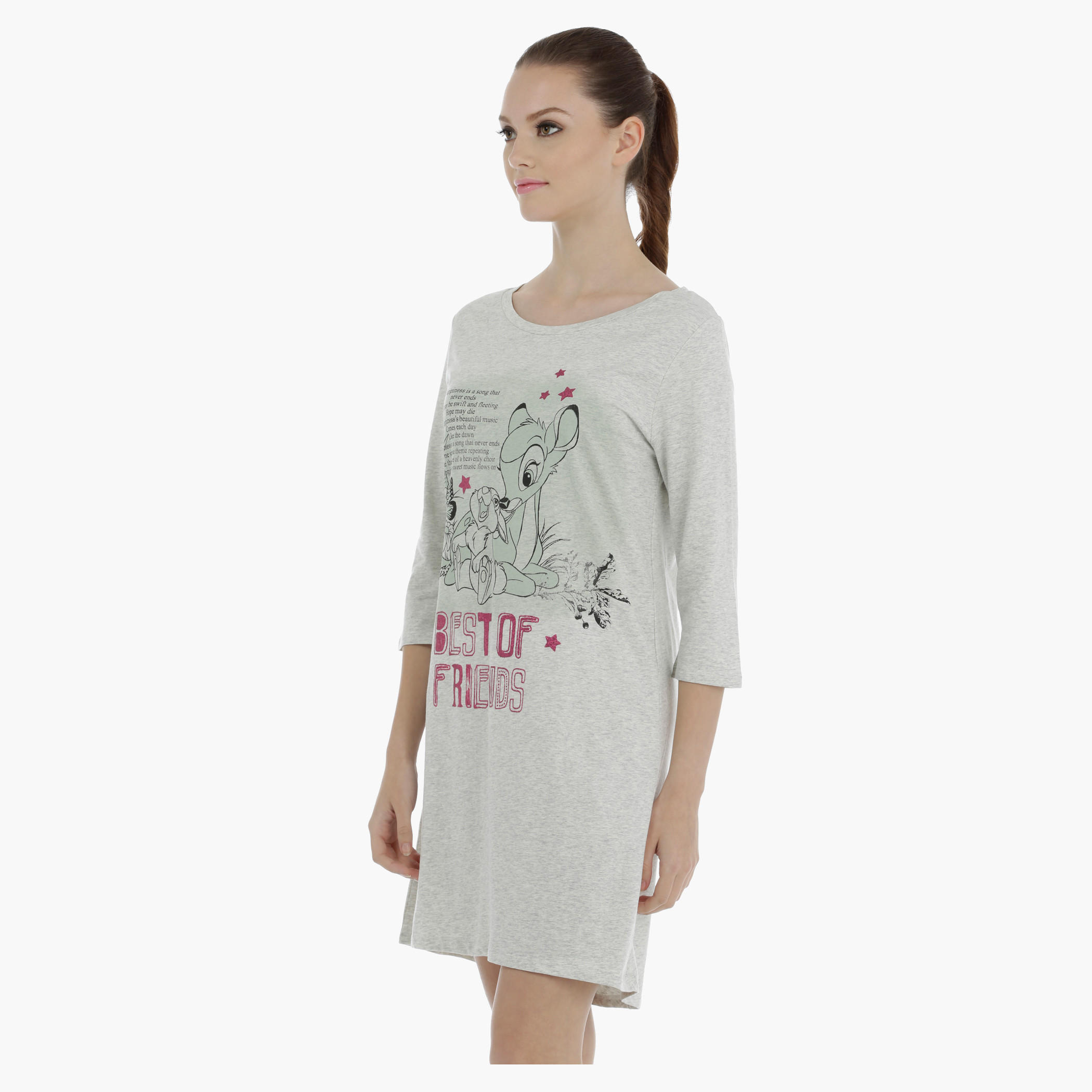 Printed Sleep Dress with Boat Neck-women-clothing-nightwear-nighties-image-3