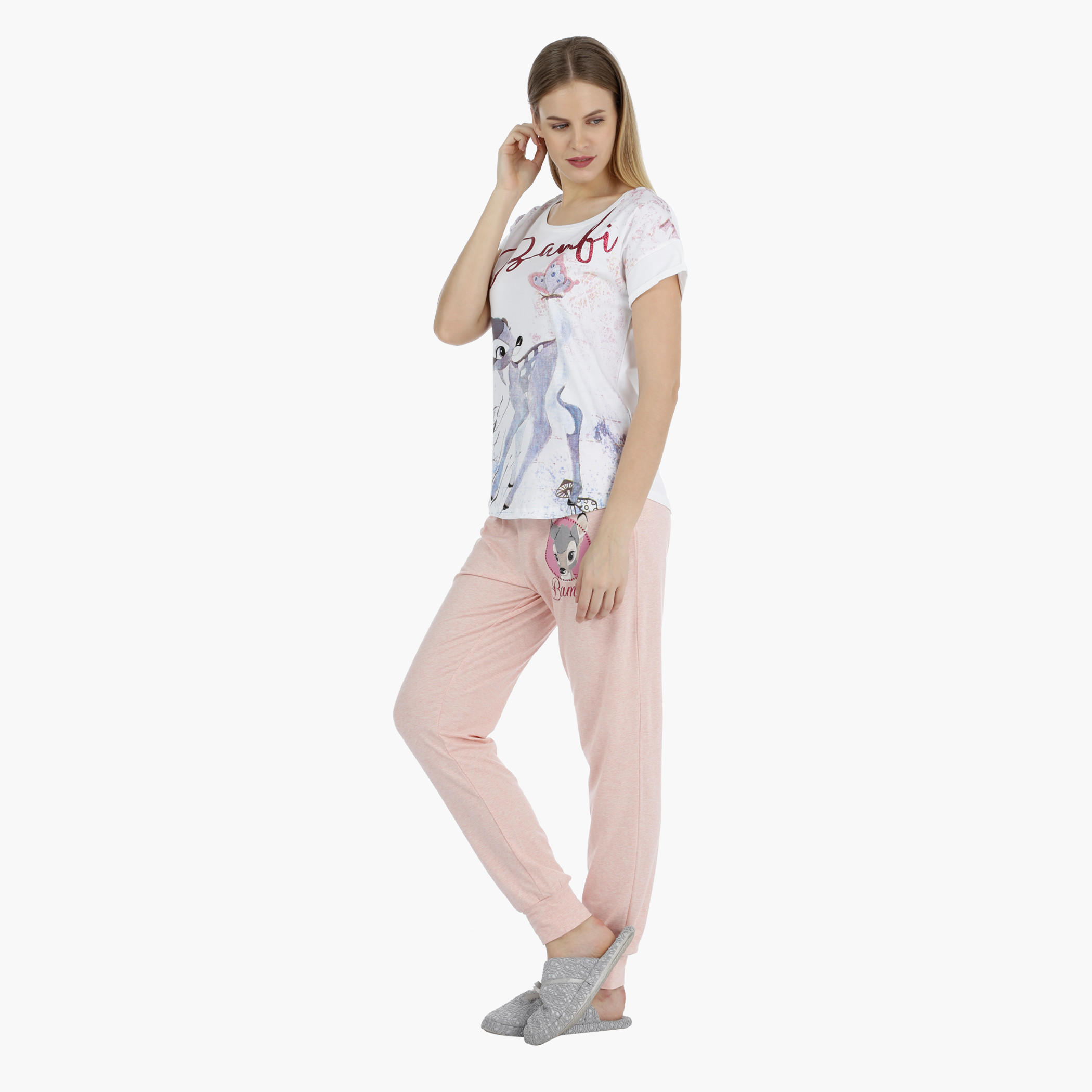 طقم بيجاما بطبعات بامبي-women-clothing-nightwear-pyjamas-longsets-image-3