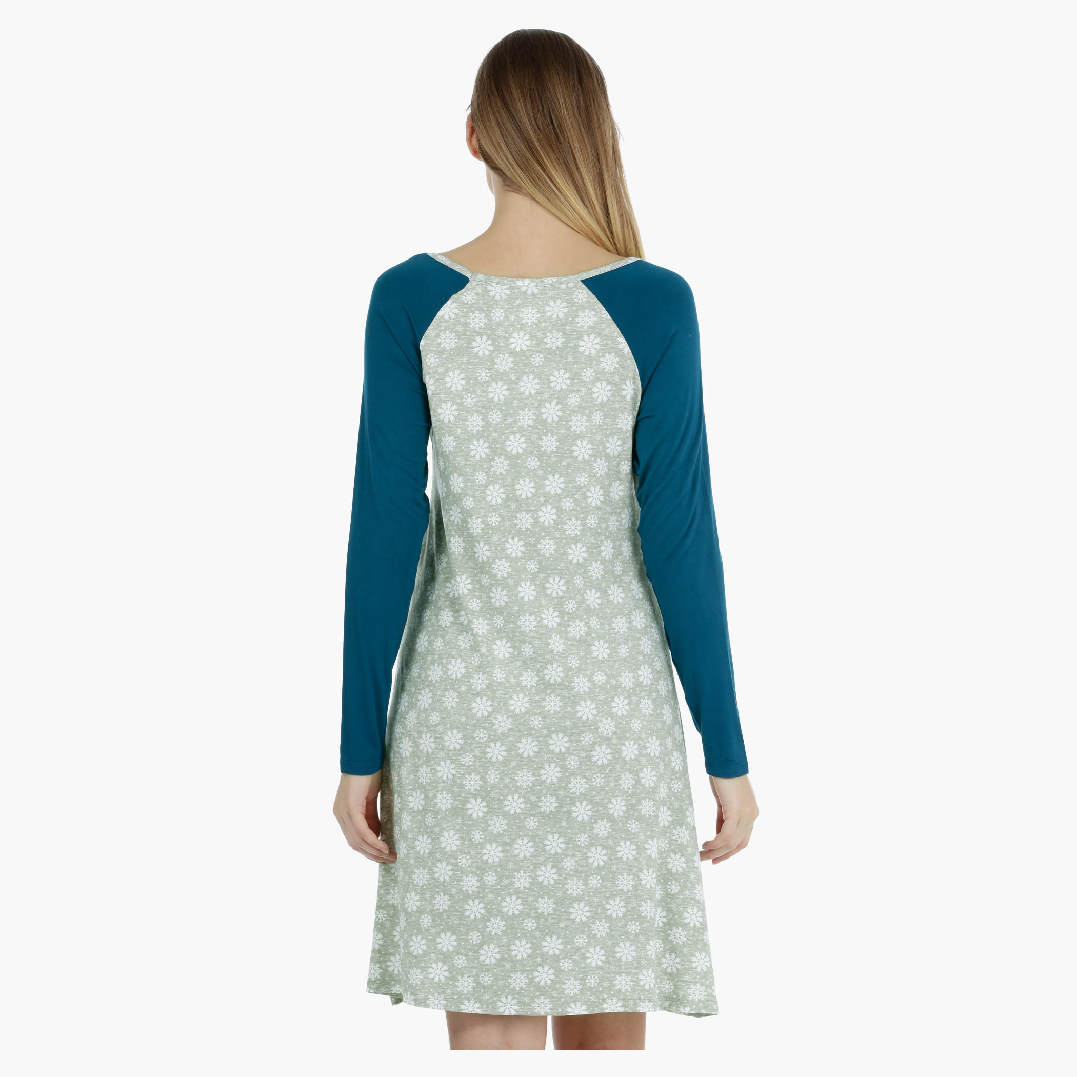 Full-sleeved Printed Night Dress-women-clothing-nightwear-nighties-image-2