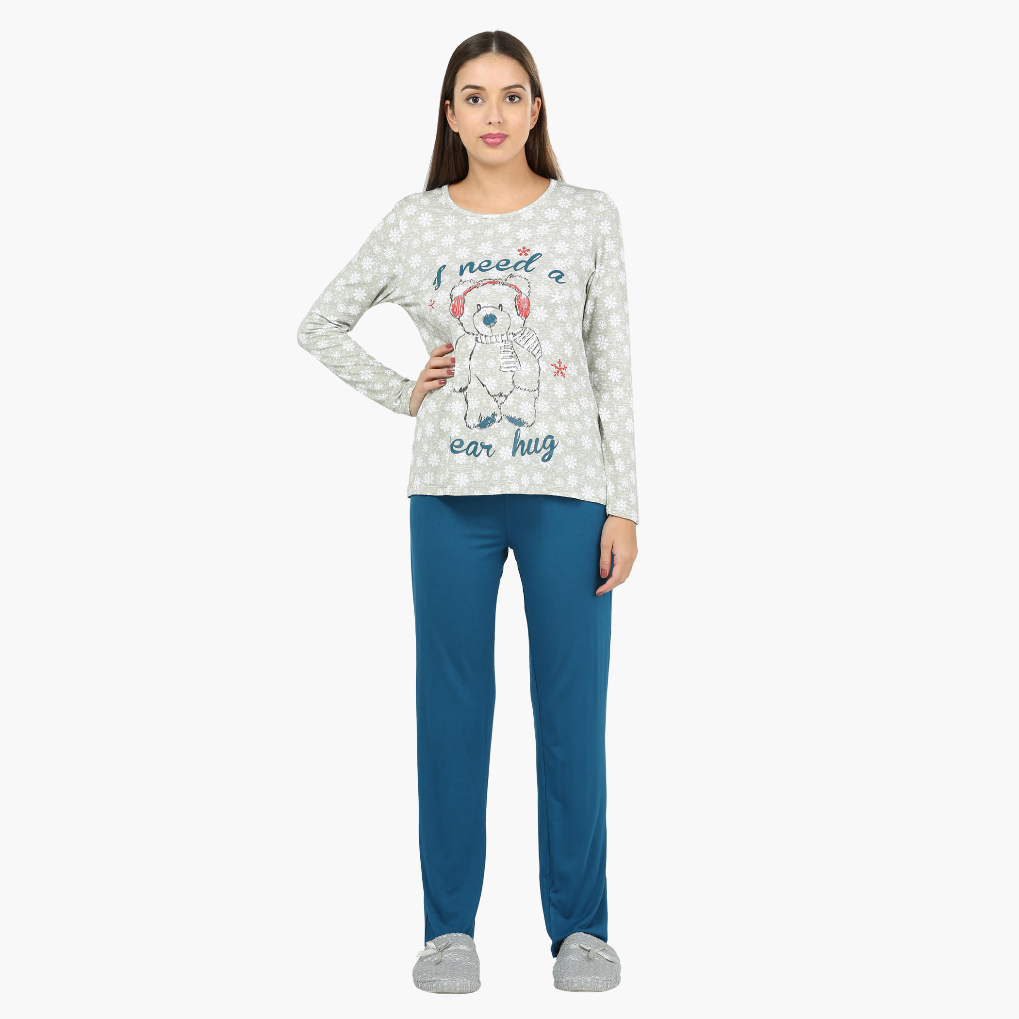 طقم بنطال بيجاما وبلوزة بأكمام طويلة وطبعات-women-clothing-nightwear-pyjamas-longsets-image-1