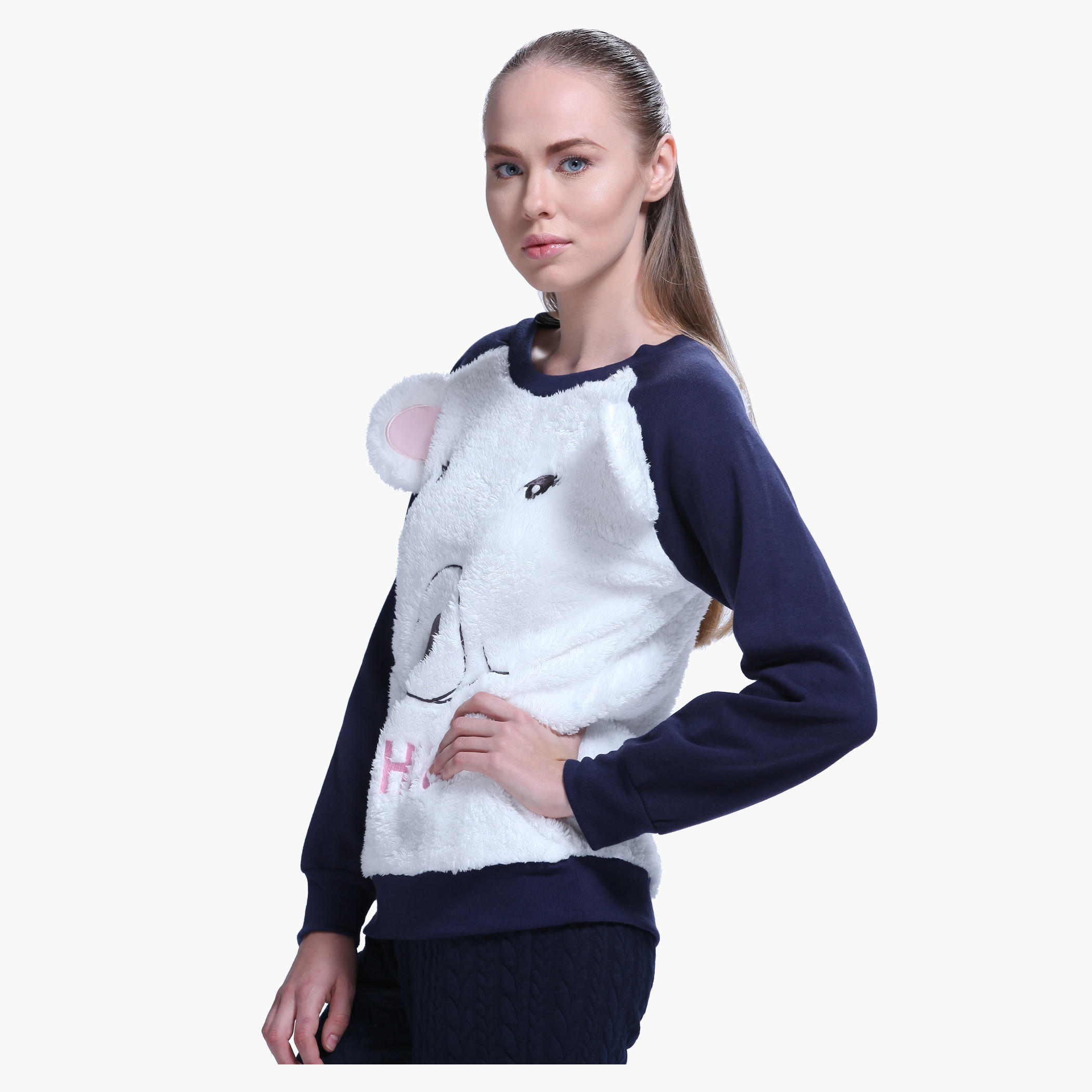Embroidered Long Sleeves Sweatshirt-women-clothing-nightwear-pyjamas-tops-image-3