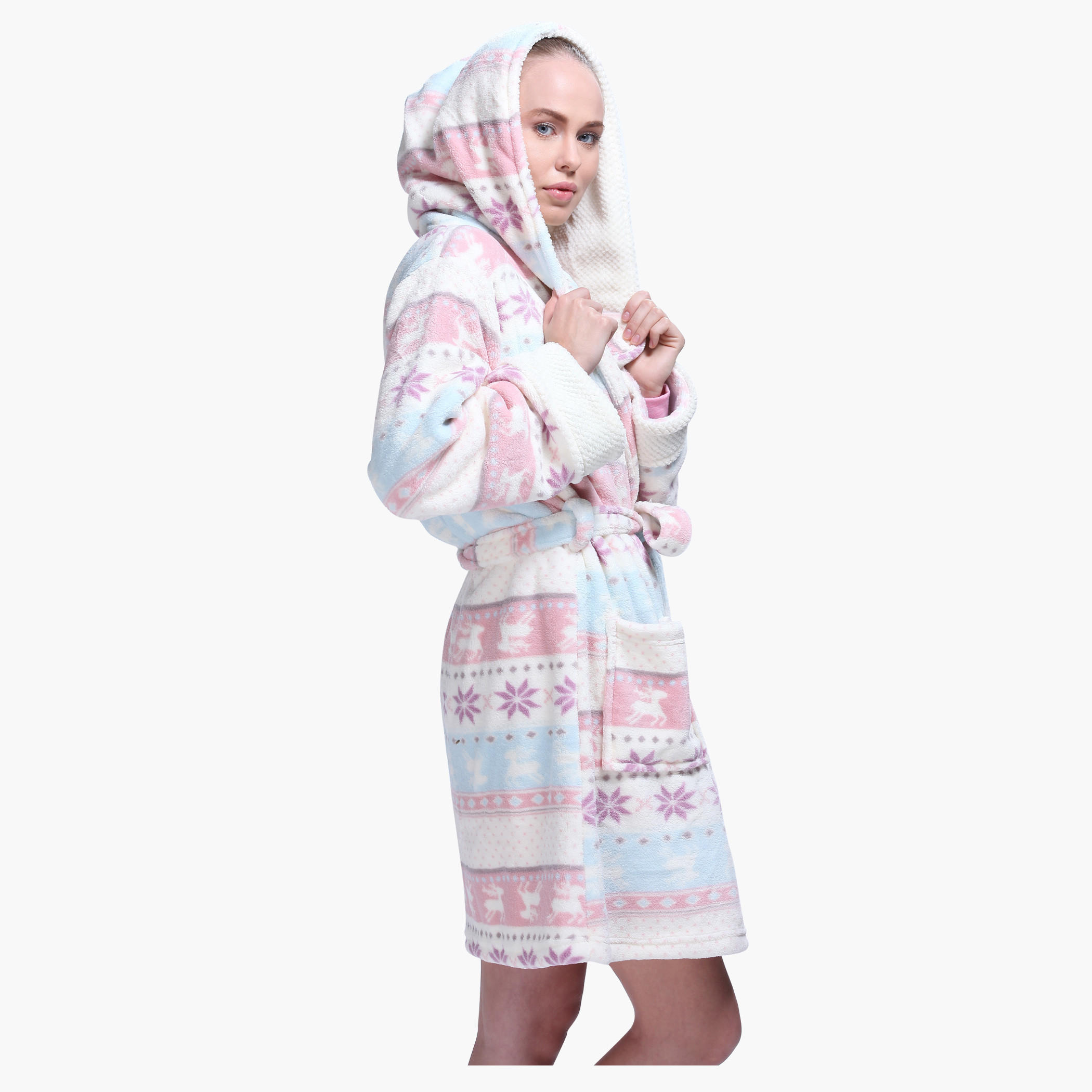 Long Sleeves Robe with Front Tie Ups-women-clothing-nightwear-robes-image-3