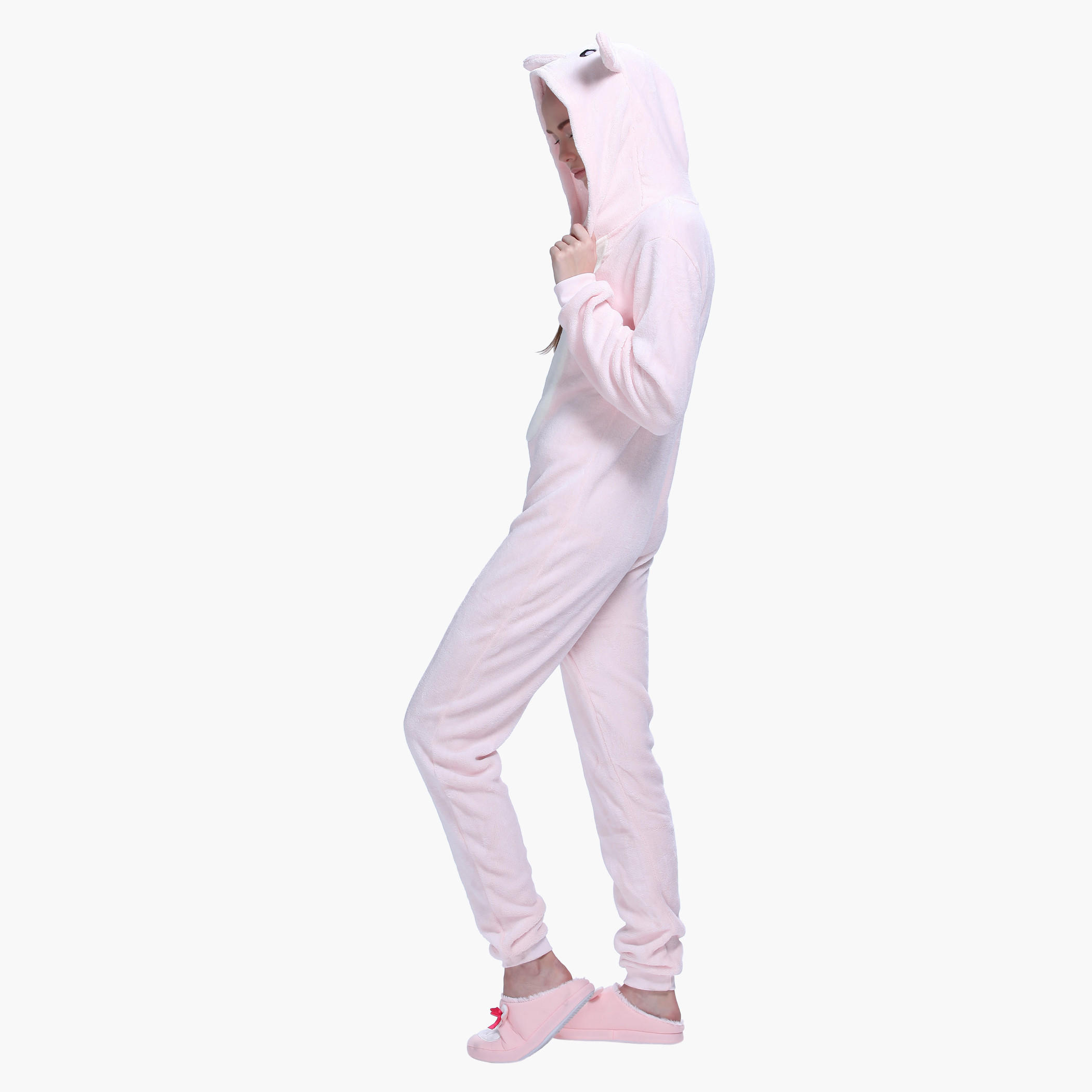 Long Sleeves Hooded Jumpsuit with Zippered Front-women-clothing-nightwear-nighties-image-3
