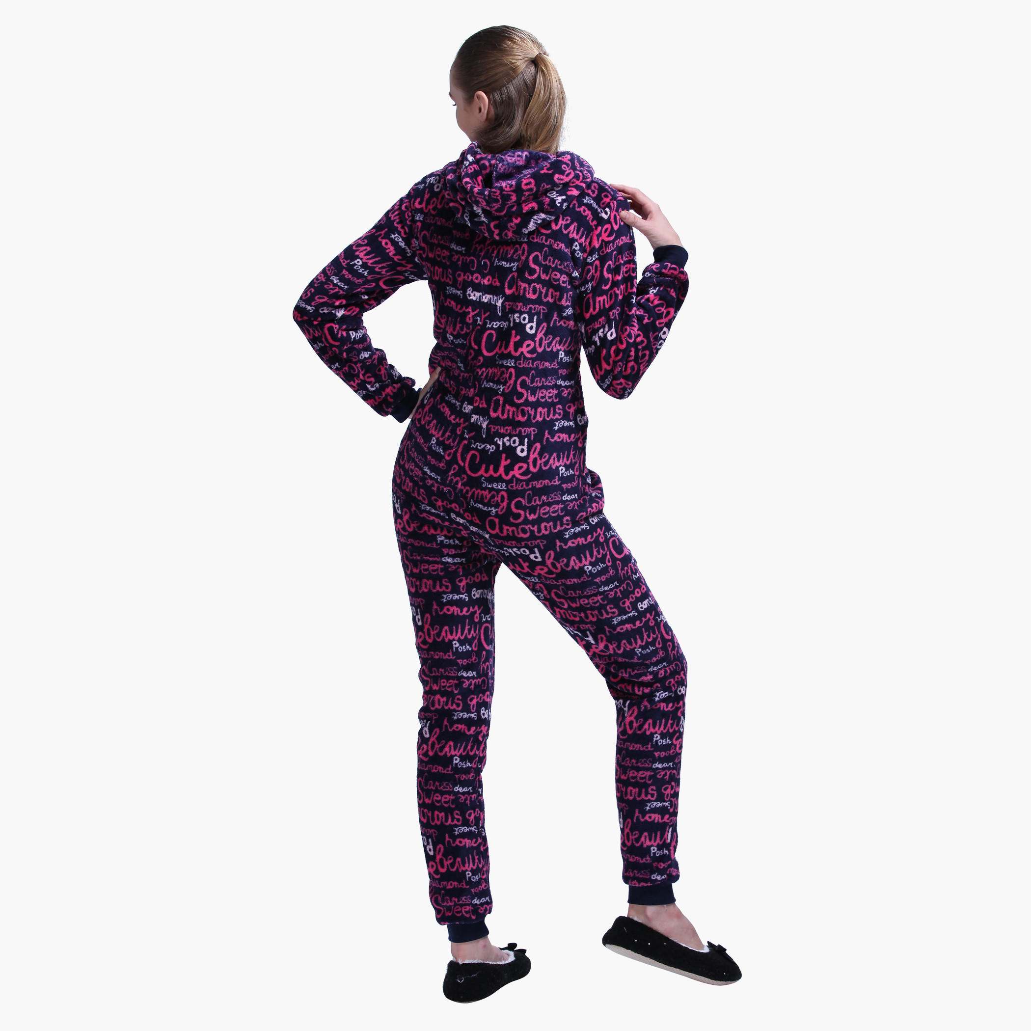 Long Sleeves Hooded Jumpsuit with Zippered Front-women-clothing-nightwear-nighties-image-2