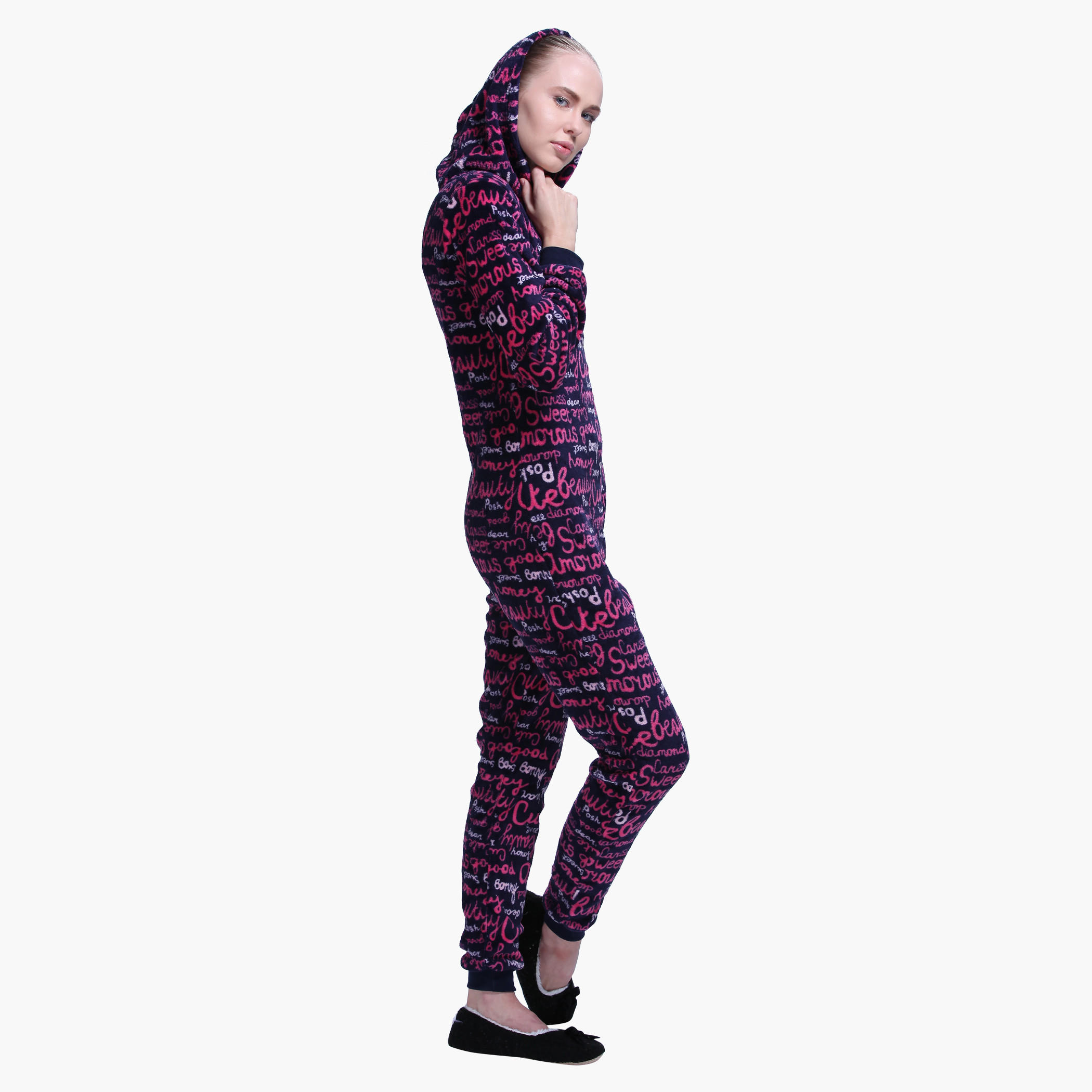 Long Sleeves Hooded Jumpsuit with Zippered Front-women-clothing-nightwear-nighties-image-3